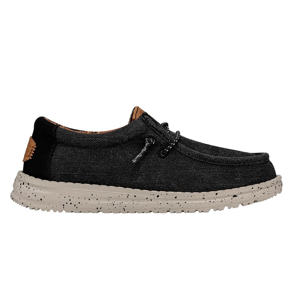 Hey Dude Wally Linen Shoes for Boys - Lightweight & Comfortable Casual Sneakers - Perfect for School, Play & Everyday Wear