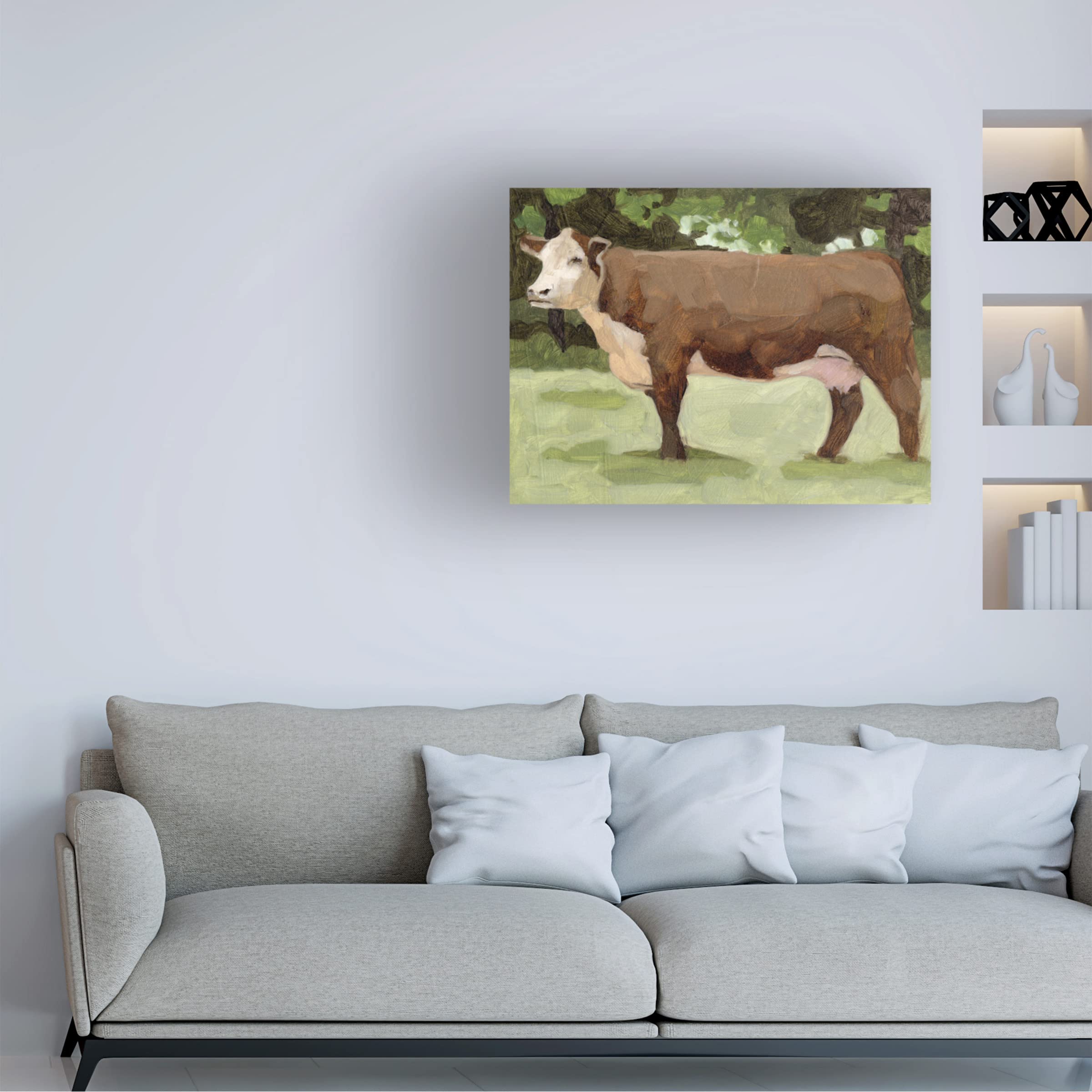 Trademark Fine Art 'Wandering Fields II' Canvas Wall Art by Melissa Wang - Modern Landscape Painting for Living Room, Bedroom & Office Decor