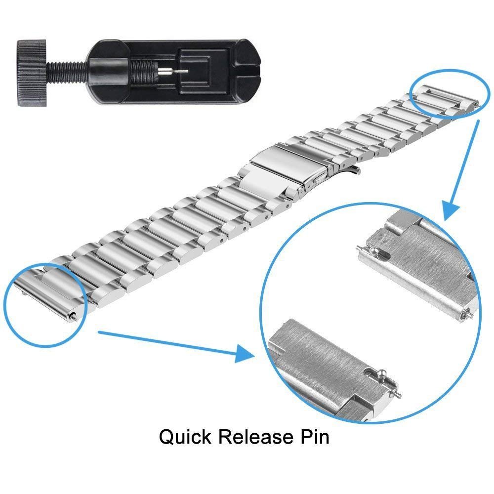 Polar Ignite Replacement Band - Stainless Steel Metal Strap for Polar Ignite Smartwatch (Silver) | Durable Fitness Watch Accessory for Running, Gym & Everyday Wear