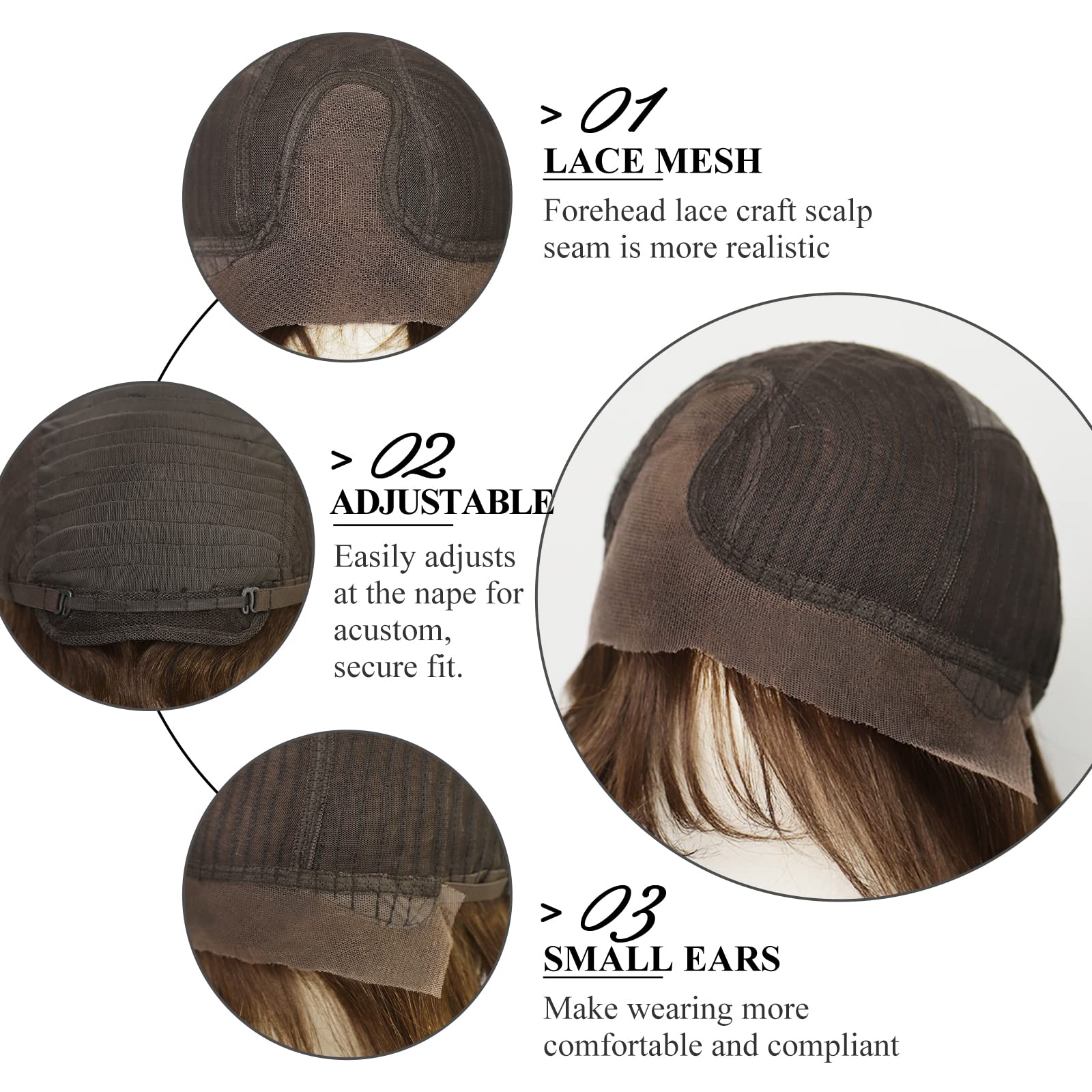 EMMOR 100% Human Hair Lace Front Wig for Women - Natural Layered Wavy Ombre Light Blonde Mixed Brown Hand-Tied Wig | Perfect for Daily Wear, Parties & Special Occasions