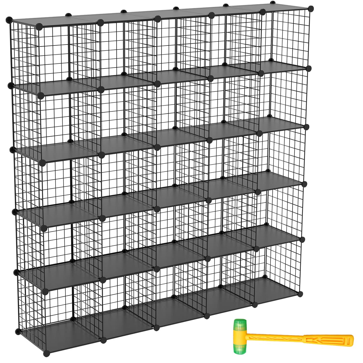 TUMUCUTE 25-Cube Wire Storage Organizer - Stackable Metal Shelves for Closet, Bedroom, Living Room & Office - Modular Bookshelf & Storage Solution for Home Organization (Perfect for Toys, Books, Shoes & Wardrobe)