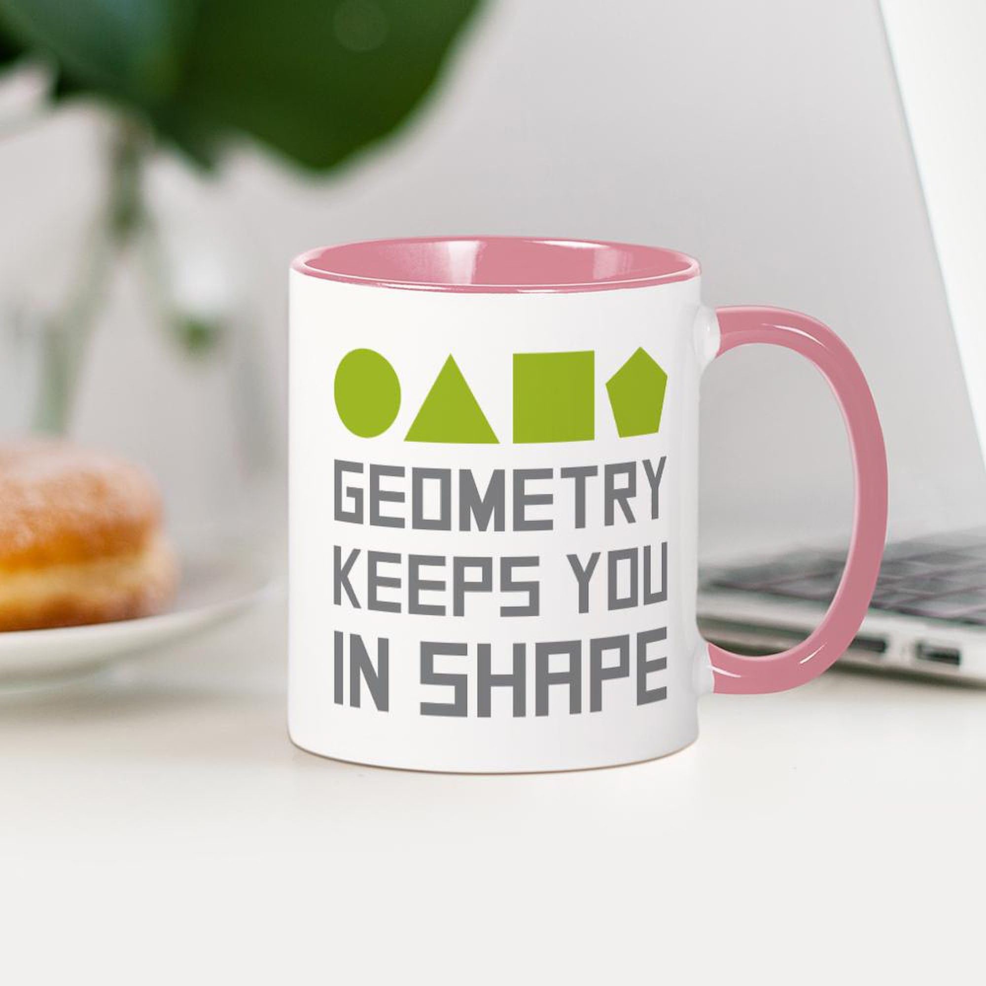 Geometry Shapes Ceramic Coffee Mug 11 oz (325 ml) - Perfect for Math Teachers, Students & Office Use