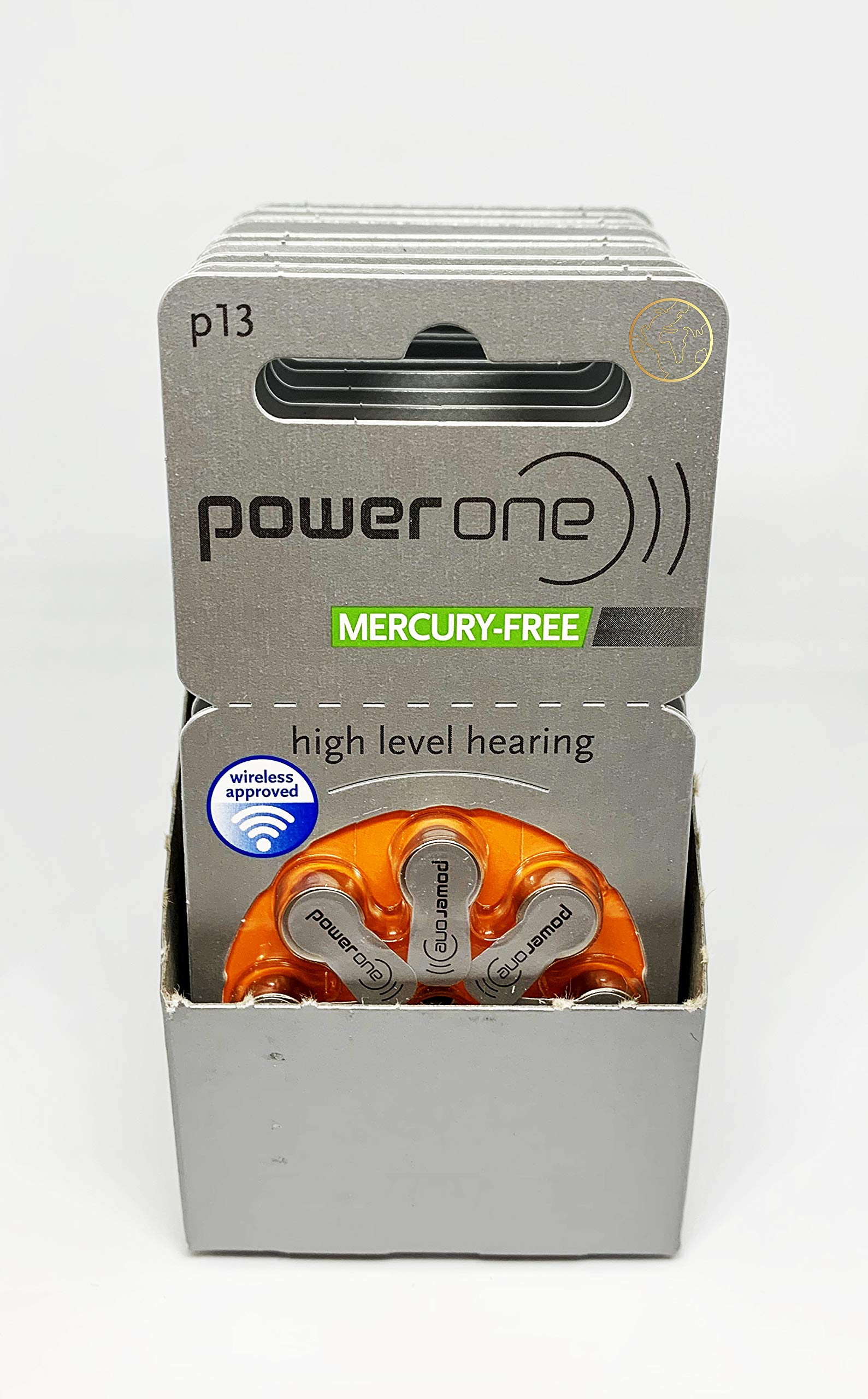 Power One Size P13 Hearing Aid Batteries - Long-Lasting Zinc Air Batteries for Hearing Devices - Perfect for Travel, Work, and Daily Use