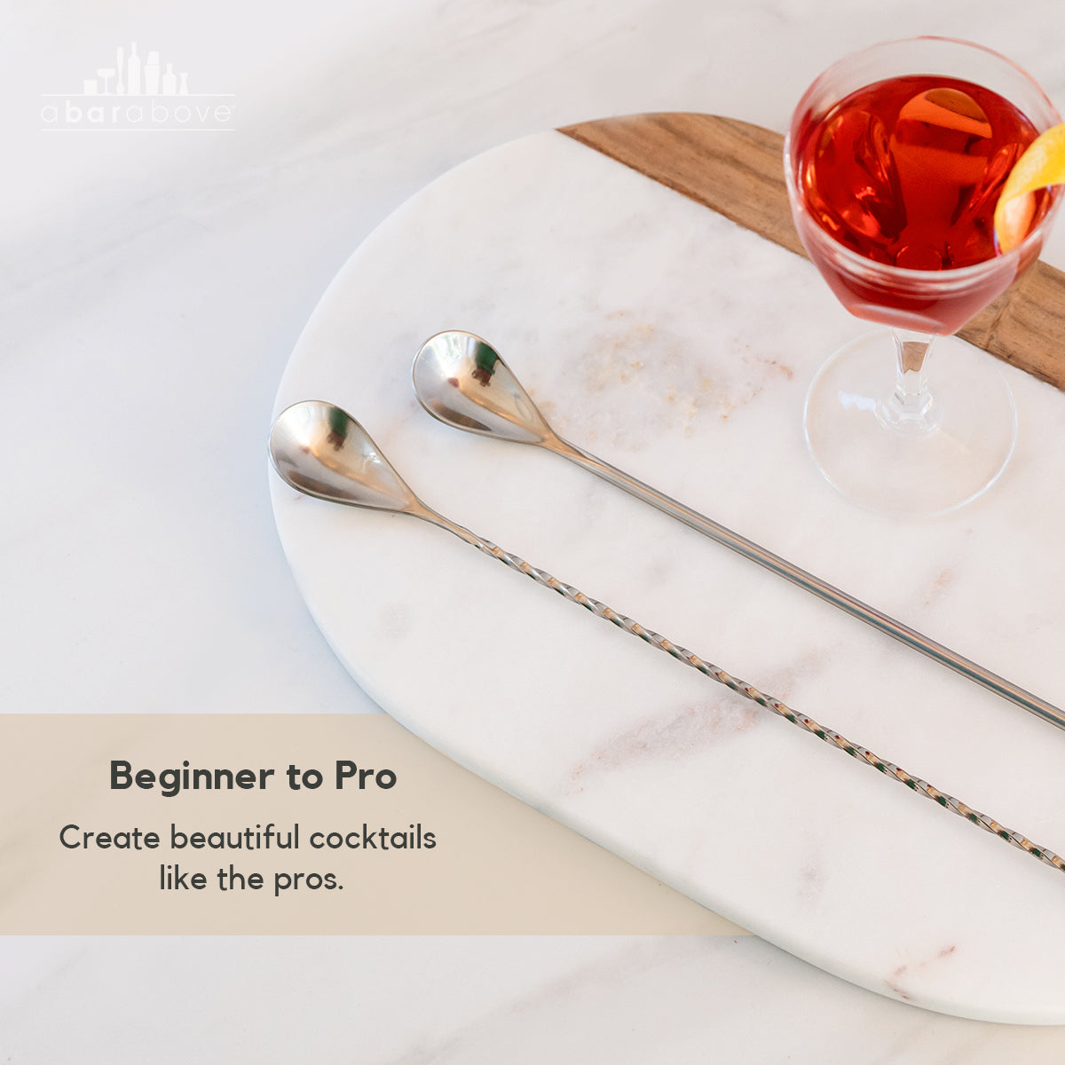 Premium Stainless Steel Bar Spoons - 12 Inch Professional Cocktail Mixing Spoon for Bartenders - Perfect for Mixing Drinks, Layering Cocktails & Home Bar Use
