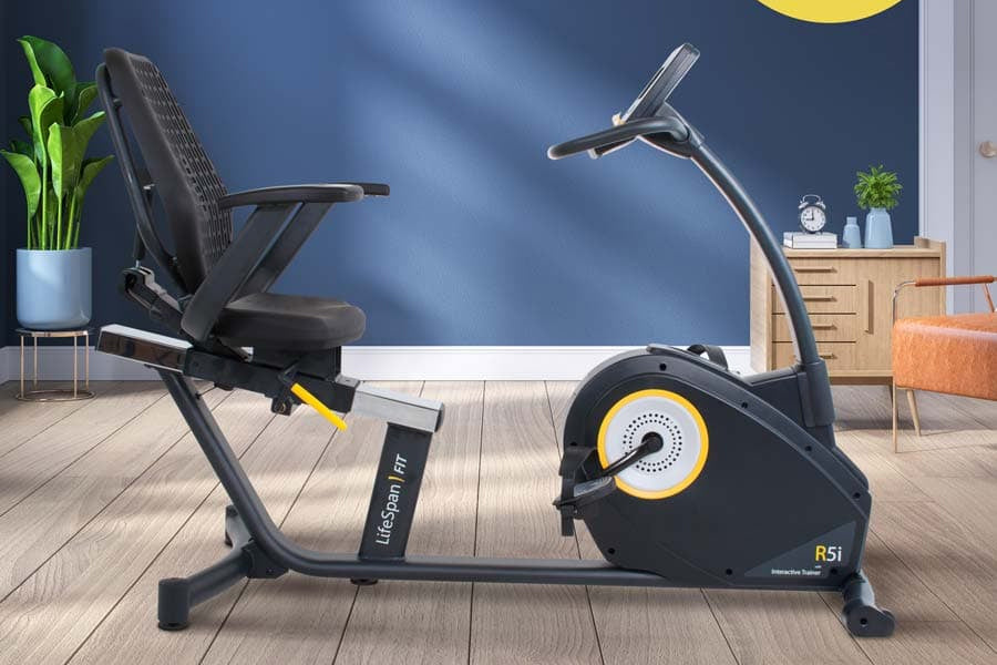 LifeSpan R5i Recumbent Exercise Bike - Low Impact Workout for Home Gym, Seniors & Physical Therapy | Quiet Magnetic Resistance, LCD Display & Comfortable Seat