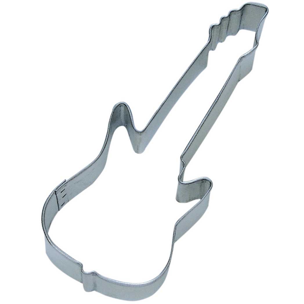 Electric Guitar Cookie Cutter 5 Inch - Stainless Steel Baking Mold for Cookies, Pastries & Fondant - Perfect for Music Lovers, Guitar Shaped Desserts & Party Treats