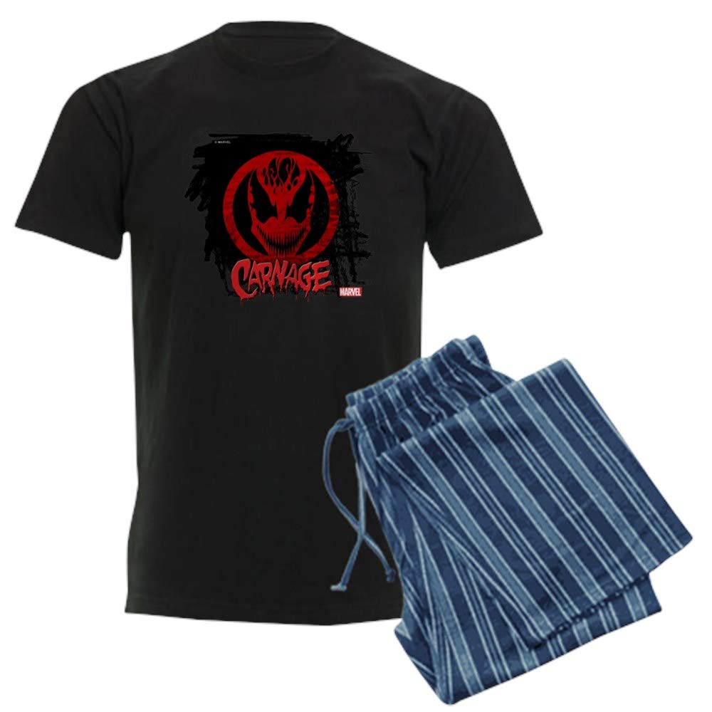 **Carnage Chalk Print Men's Dark Pajama Set - Soft Cotton Sleepwear for Lounge & Comfort - Perfect for Gifts, Holidays & Relaxing at Home**