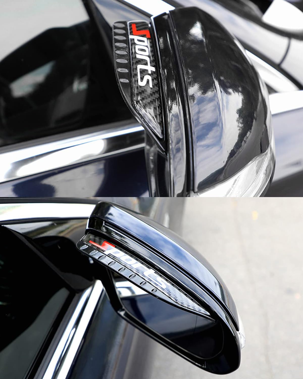 Carbon Fiber Side Mirror Rain Guards (2PCS) - Universal Fit for Cars, Trucks & SUVs - Waterproof Rearview Mirror Visors for Enhanced Driving Visibility in Rainy Weather