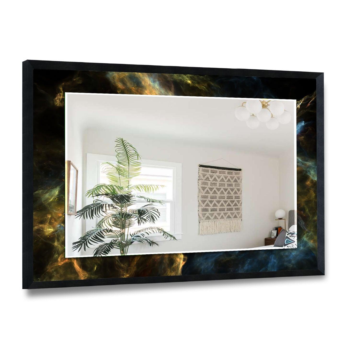 Vibrant Colored Smokes Abstract Wall Mirror - Modern Decorative Mirror for Living Room, Bedroom & Entryway - Unique Home Decor Accent Piece