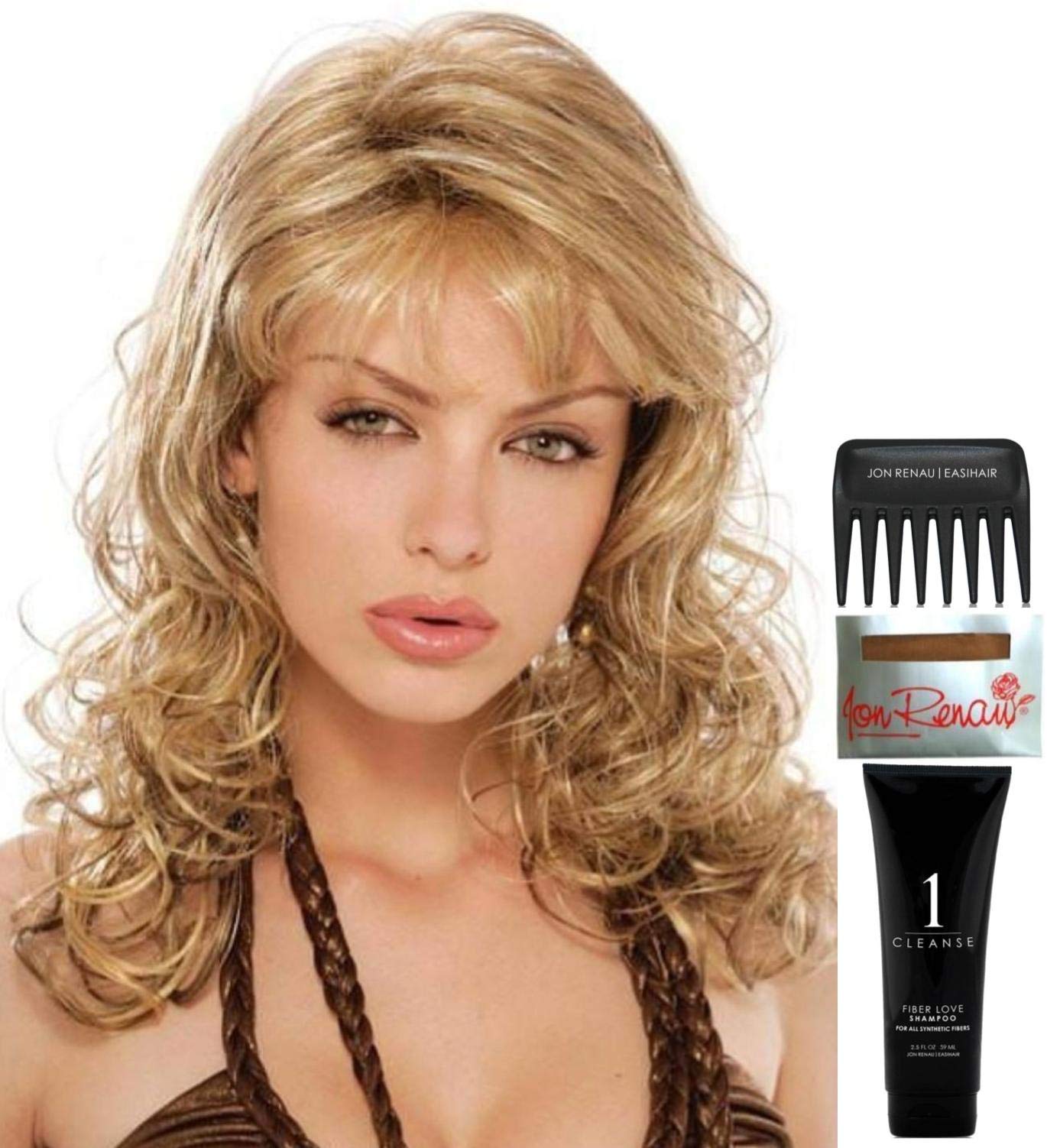 Becky Wig by Estetica with Christy's Wigs Q&A Booklet, Travel Size Wig Shampoo, Wig Cap & Wide Tooth Comb - 5 Piece Bundle (Color RH31) | Perfect for Cosplay, Costume Parties & Everyday Wear