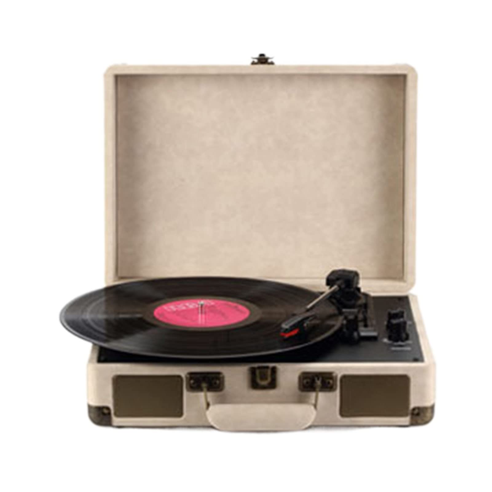 Vintage Retro Suitcase Record Player with Bluetooth & Built-in Speakers | 3-Speed Turntable with Ruby Stylus | Perfect for Home Entertainment & Decor | Ideal for Vinyl Lovers, Parties & Retro-Themed Rooms