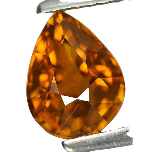 1.38ct Natural Unheated African Orange Tourmaline Loose Gemstone - 8x6mm Pear Cut VVS Clarity Eye Clean - Perfect for Jewelry Making, Engagement Rings & Collector's Specimens