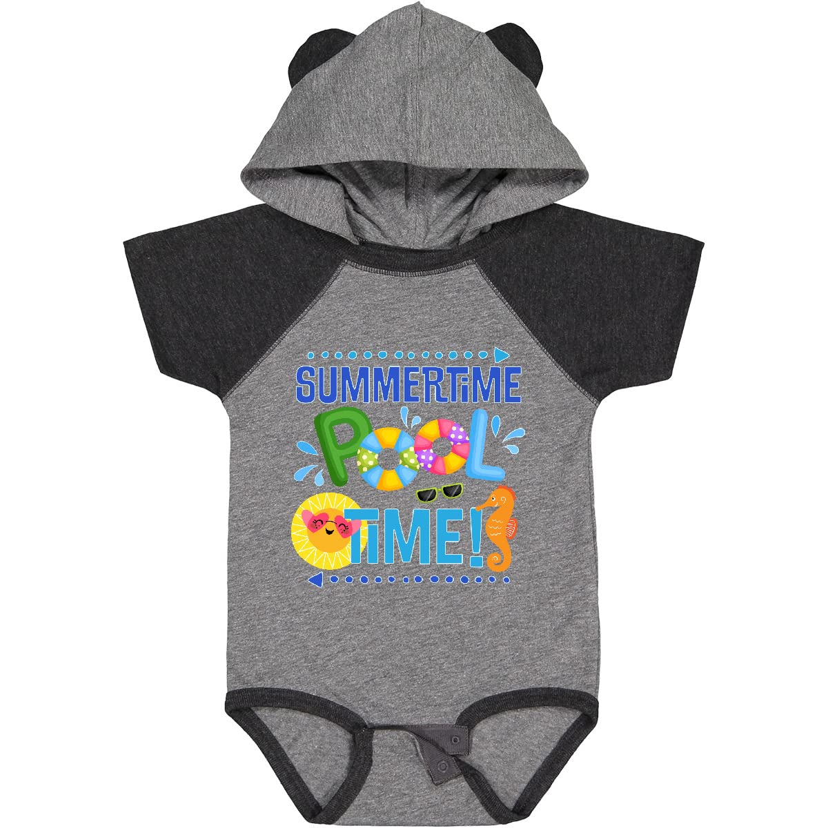 Inktastic Summer Vacation Pool Time Swimming Baby Bodysuit - Cute Swim Outfit for Infants & Toddlers - Perfect for Beach, Pool Parties & Summer Photos