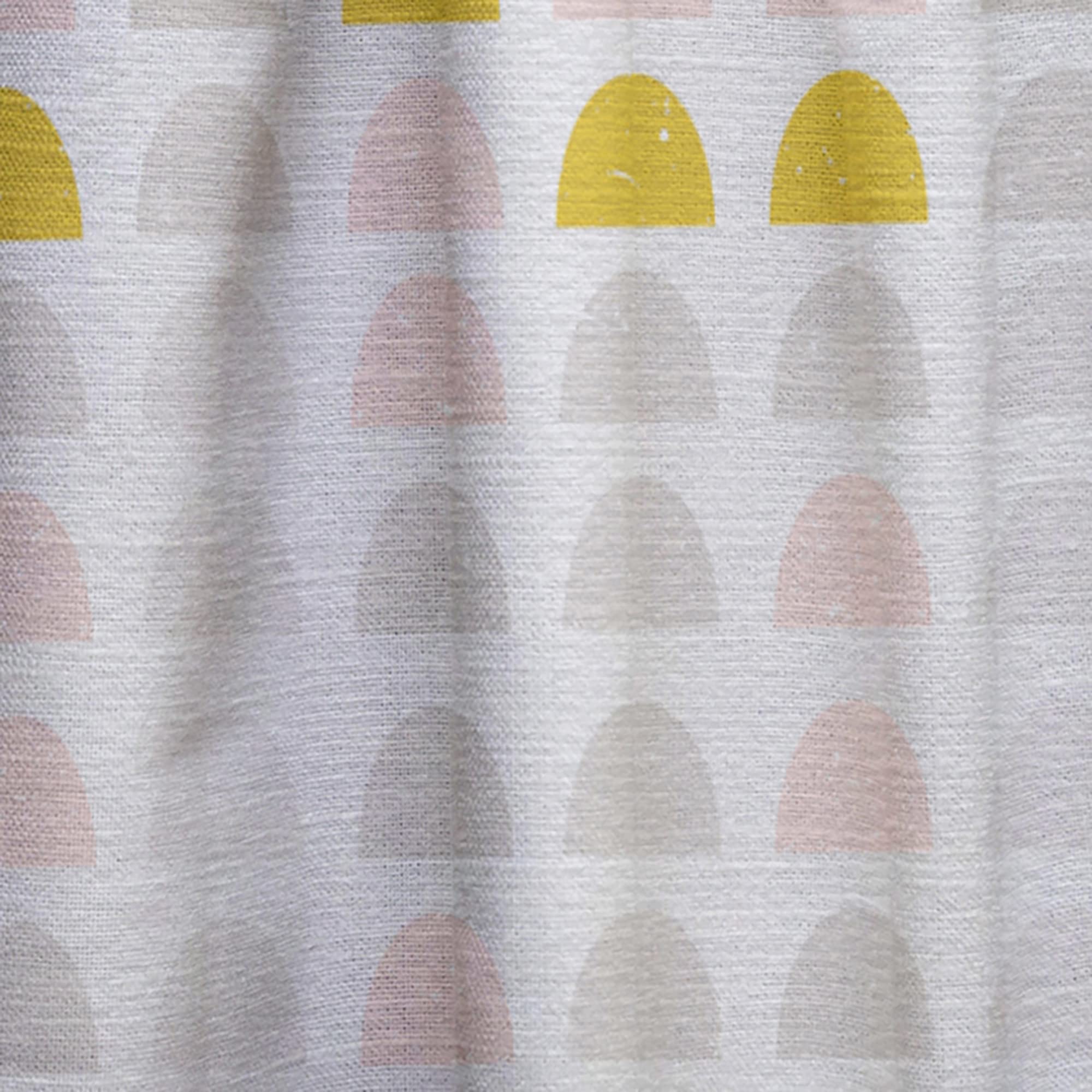DesignQ Retro Pastel Circular Pattern III Thermal Insulated Curtains - 52x108 Inch Single Panel for Bedroom & Living Room - Soundproof Blackout Drapes for Home Decor, Nursery & Office