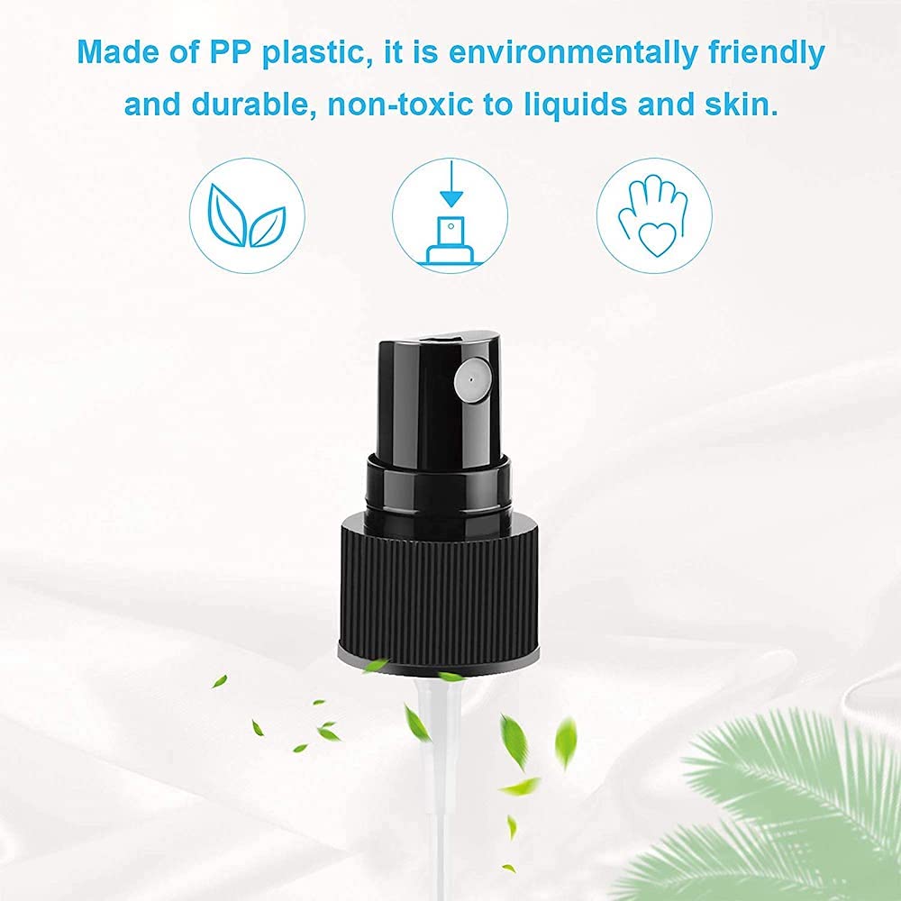 10 Pack Black 50ml Plastic Spray Bottles - Fine Mist Empty Refillable Sprayer with Pump Cap for Essential Oils, Perfumes, Hair Care & Travel Size Liquids - Perfect for DIY Beauty, Aromatherapy & Home Cleaning Solutions