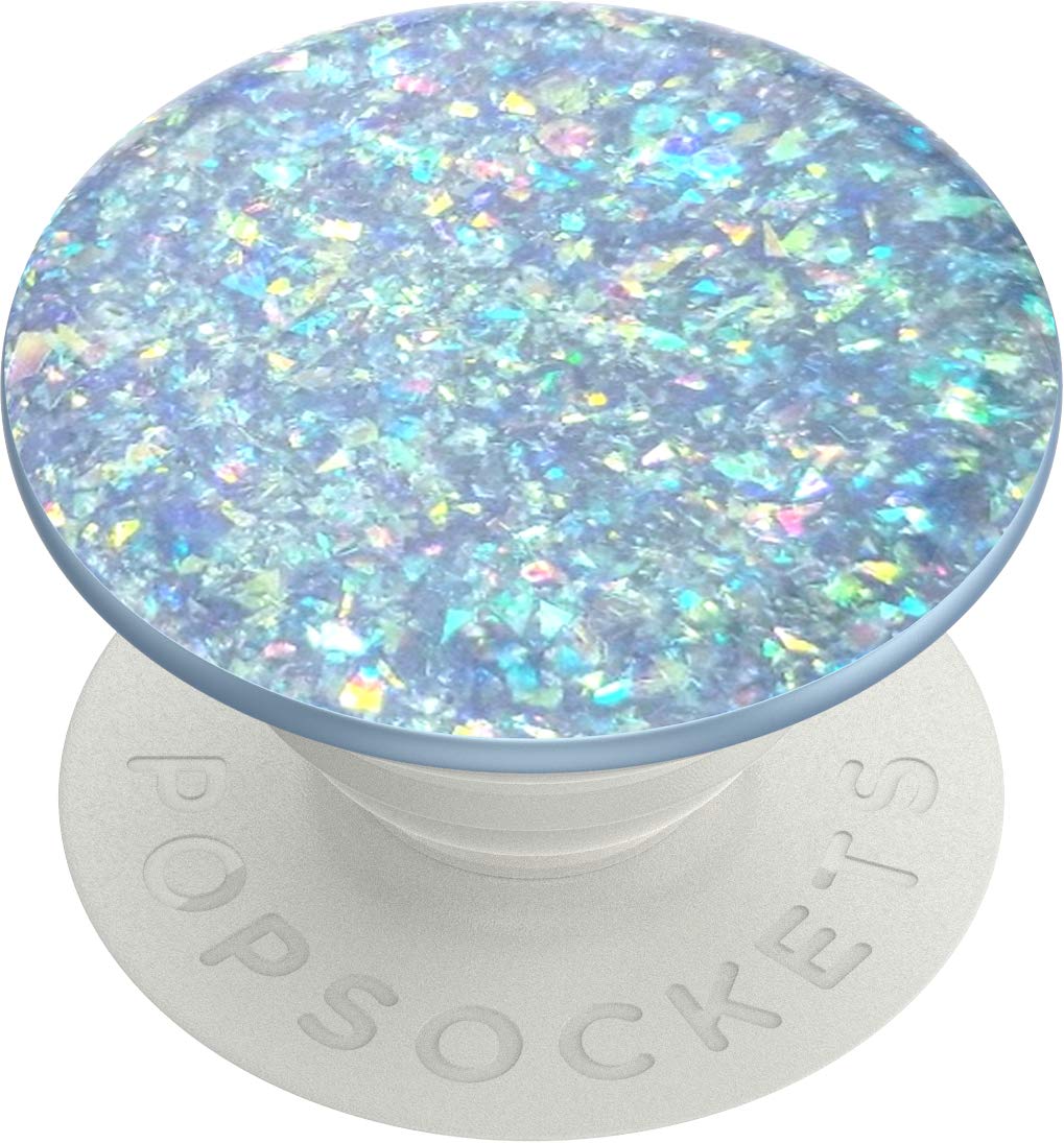 PopSockets Phone Grip with Expanding Kickstand - Iridescent Confetti Ice Blue Pop Socket for iPhone & Samsung | Perfect for Selfies, Video Calls & Hands-Free Viewing
