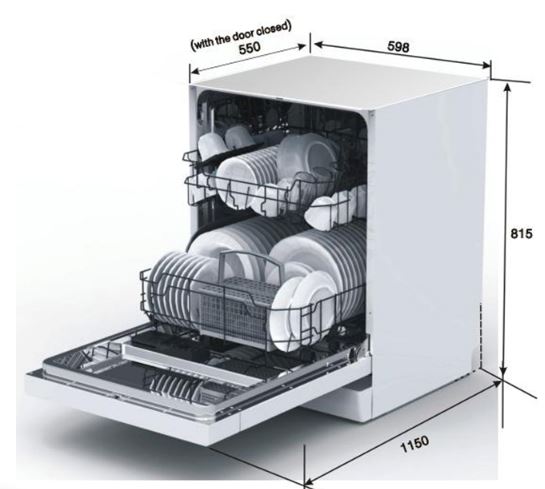 Brandt VH1772J Built-in Dishwasher - 24 Inch Stainless Steel Energy Star Rated for Modern Kitchens | Perfect for Small Homes & Apartments