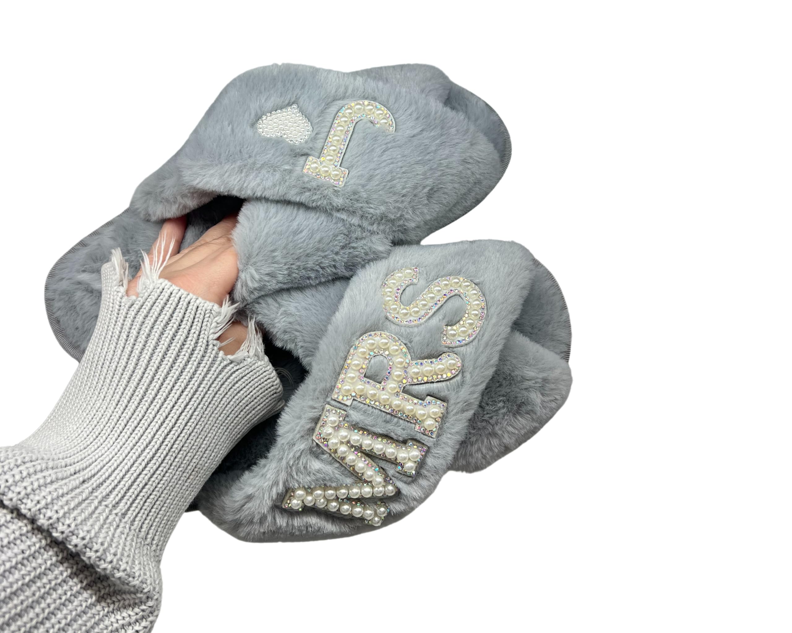 Personalized Fluffy Slippers for Women - Custom Christmas Gifts for Mom, Girlfriend & Bridesmaids - Cozy Bridal Party Slippers with Gift Box - Perfect for Holidays, Weddings & Relaxing at Home