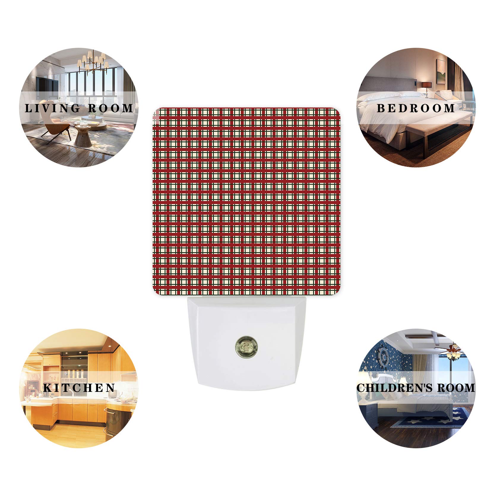 LED Night Light Plug-in with Auto Sensor - Elegant Grid Pattern for Bedroom, Bathroom, Hallway