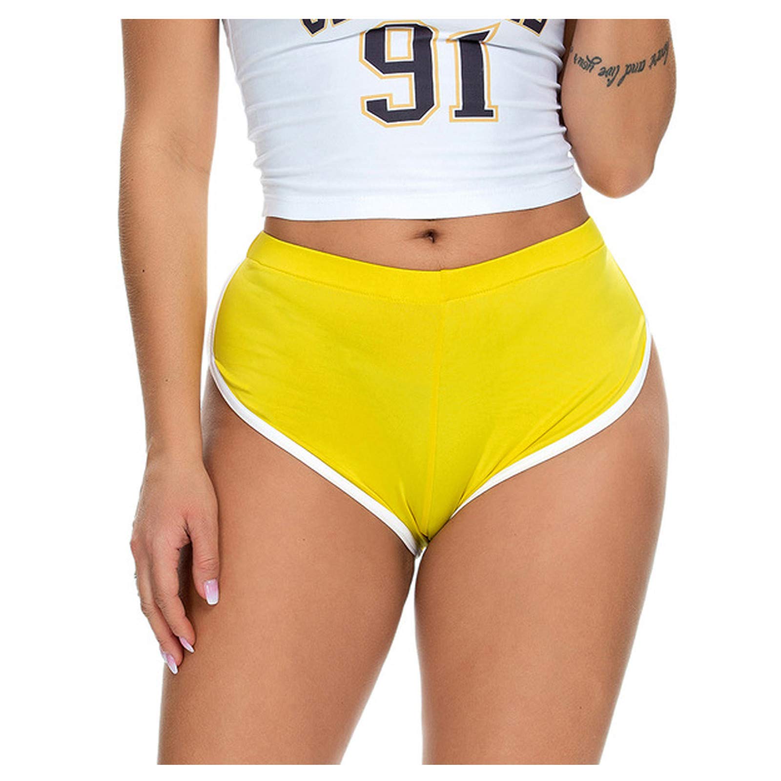 Stretchy Elastic Women's Yoga Shorts - Breathable Summer Sports Shorts for Running, Gym & Lounge - Sexy High Waist Workout Shorts for Women