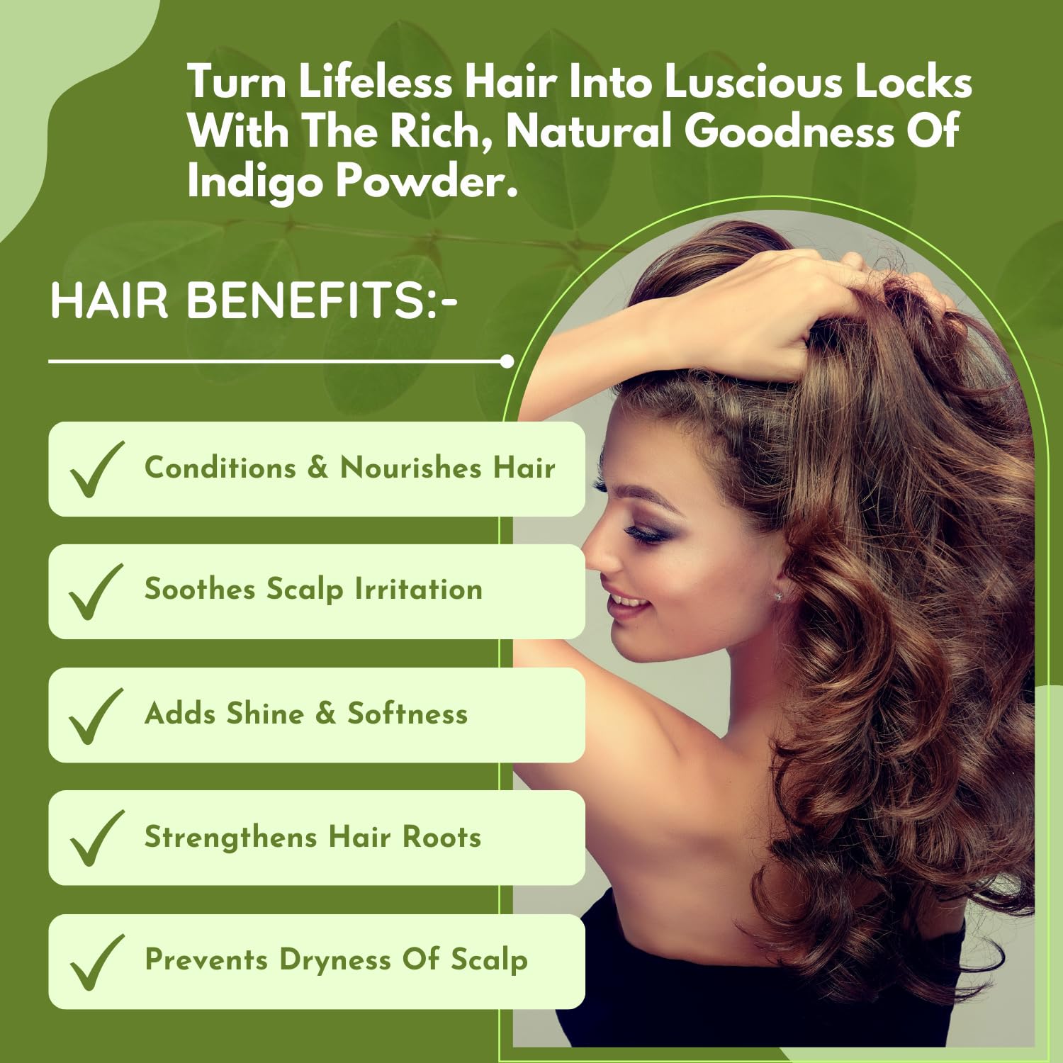 Organic Indigo Powder for Natural Black Hair Dye - 100g | Paiya Organics | Chemical-Free Herbal Hair Coloring for Gray Coverage & Healthy Hair | Perfect for DIY Hair Care & Natural Beauty Routines