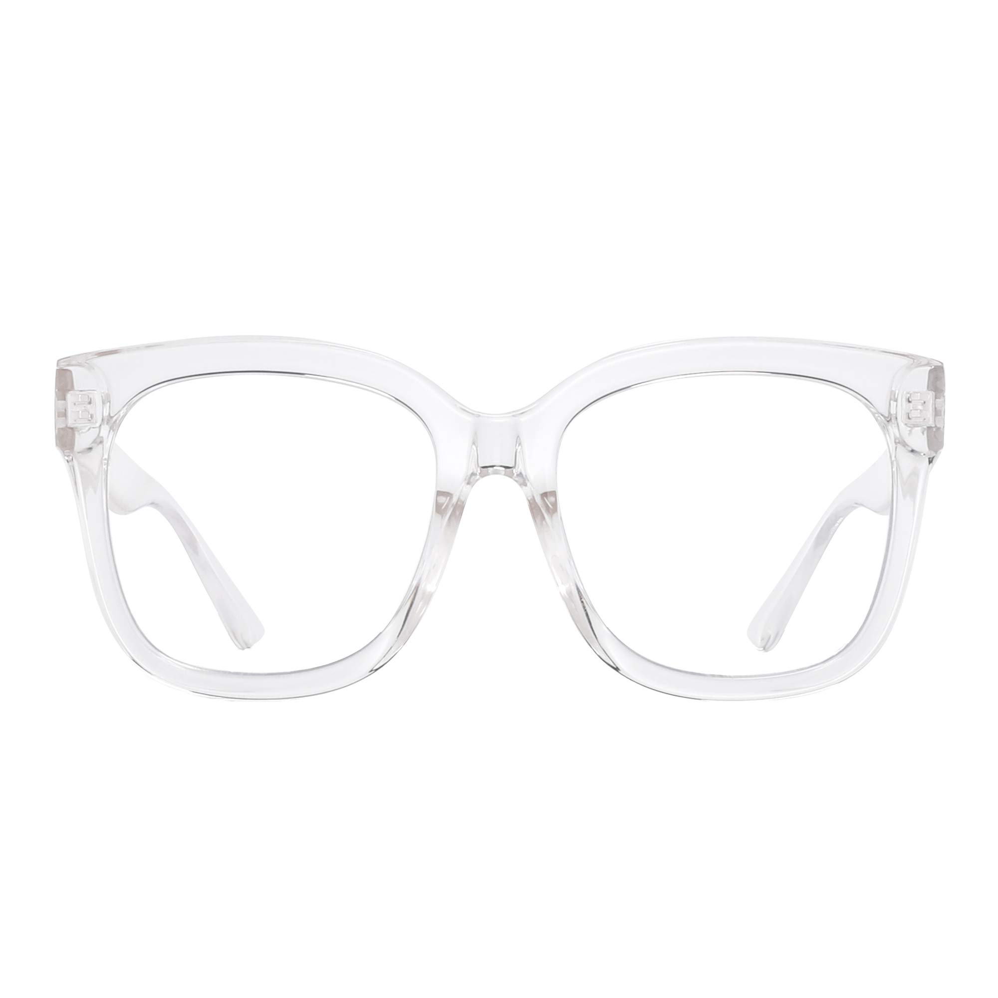 JIM HALO Oversized Blue Light Blocking Glasses for Women - Square Chunky Computer Glasses to Reduce Eye Strain & Fatigue - Perfect for Gaming, Working & Screen Time