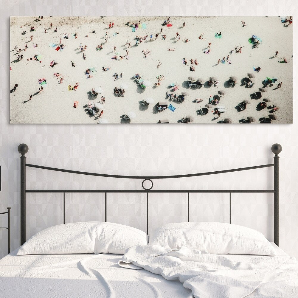 Frameless Floating Tempered Glass Wall Art - Beach Day Graphic Print for Home & Office Decor | Perfect for Living Room, Bedroom, or Beach House
