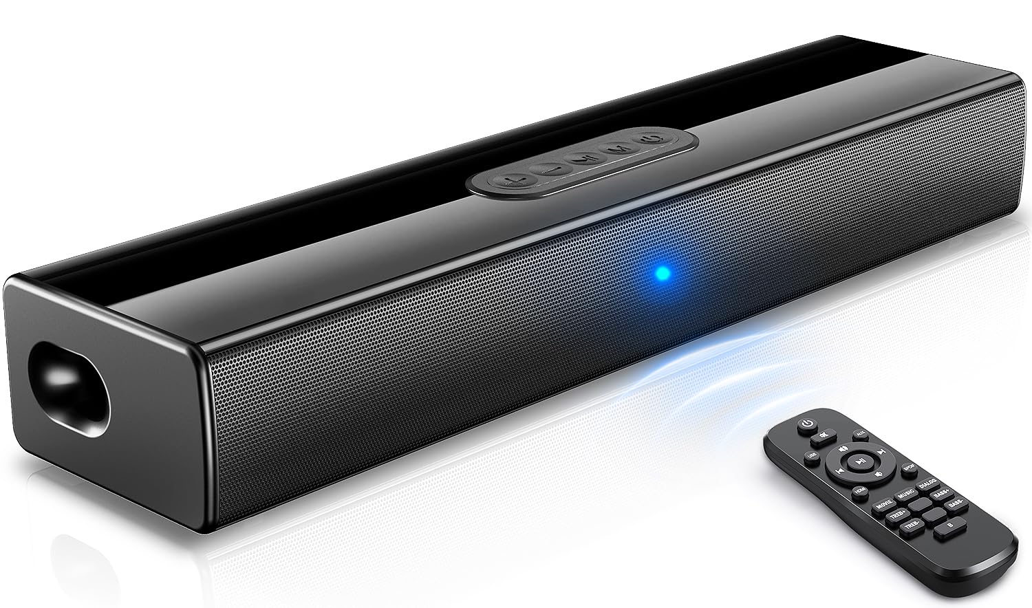 16 Inch Bluetooth Sound Bar for Smart TV with HDMI ARC/Optical/AUX/USB Inputs, Surround Sound System for Home Theater, PC, Gaming, and Projectors, Includes Remote Control – Perfect for Living Room, Bedroom, and Office Setup