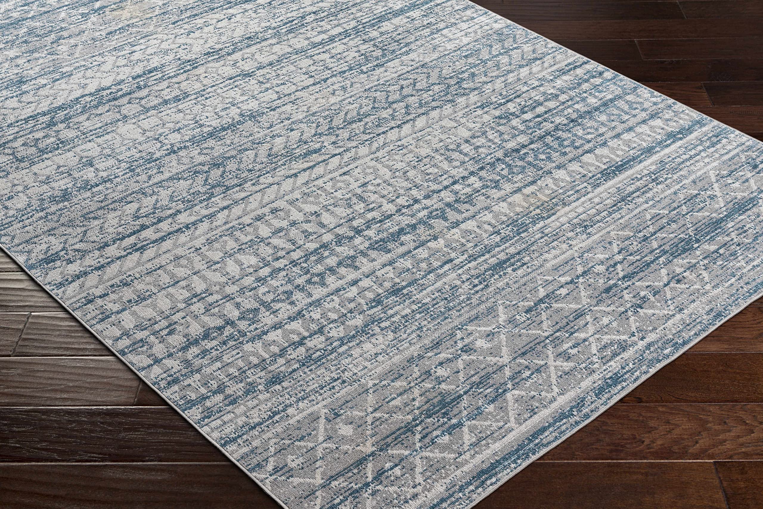 Hauteloom Sison Washable Area Rug - Blue & Gray 9'3