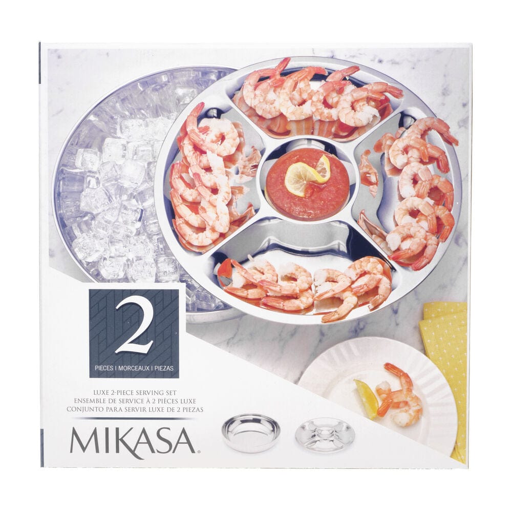 Premium 2-Piece Chilled Chip and Dip Serving Tray Set - Perfect for Parties, Entertaining & Game Day Snacks