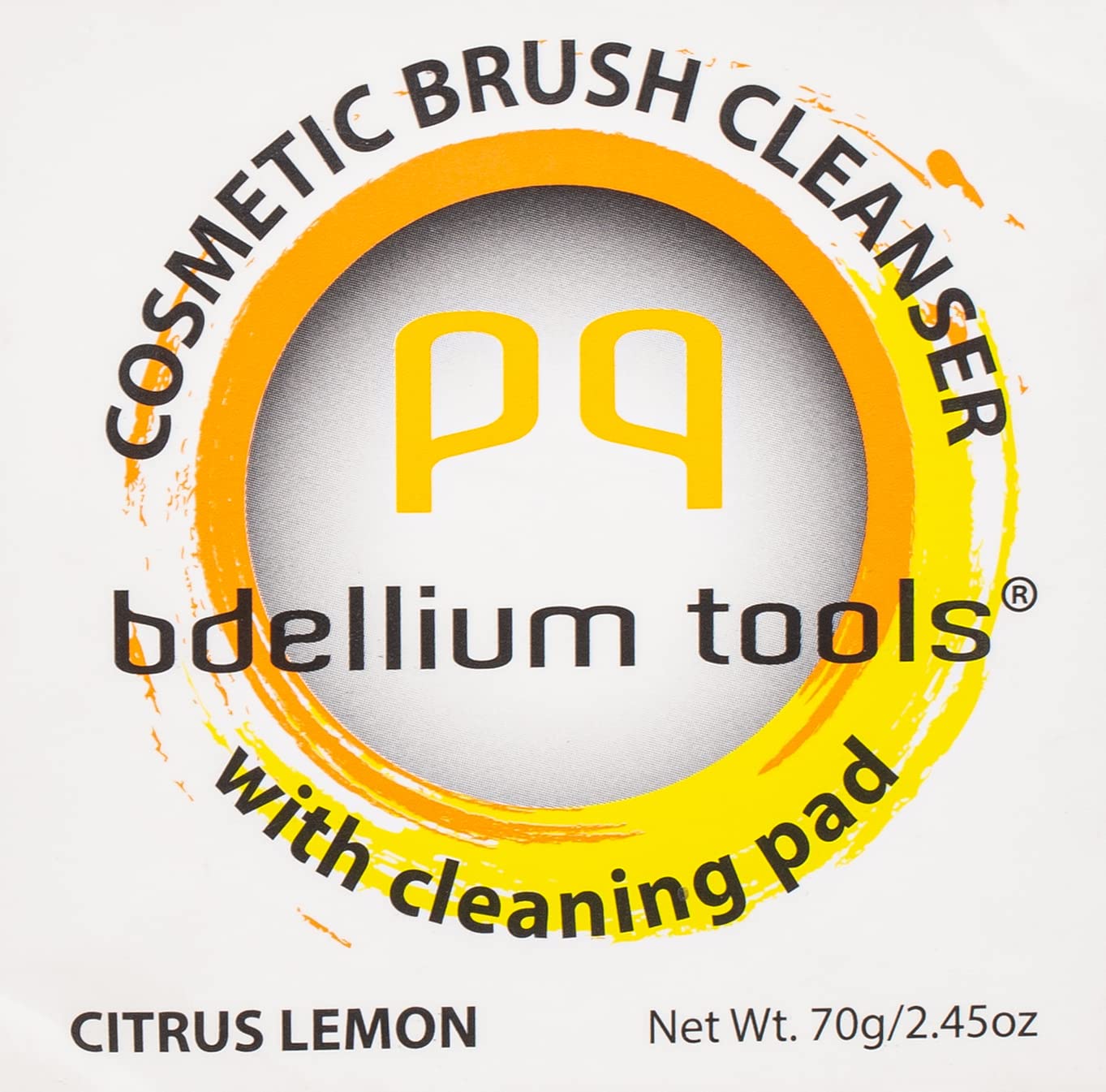 Bdellium Tools 固体化妆刷清洁皂 - 柠檬柑橘香型（黄色）带清洁垫，适用于专业化妆刷深度清洁与日常护理