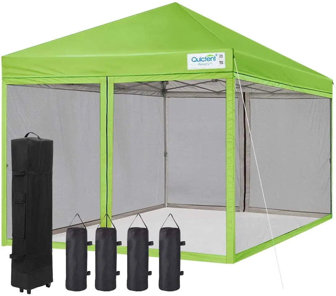 8' x 8' Pop Up Canopy Tent with Sidewalls & Netting - Instant Outdoor Shelter for Camping, Beach, Picnics, and Backyard Parties