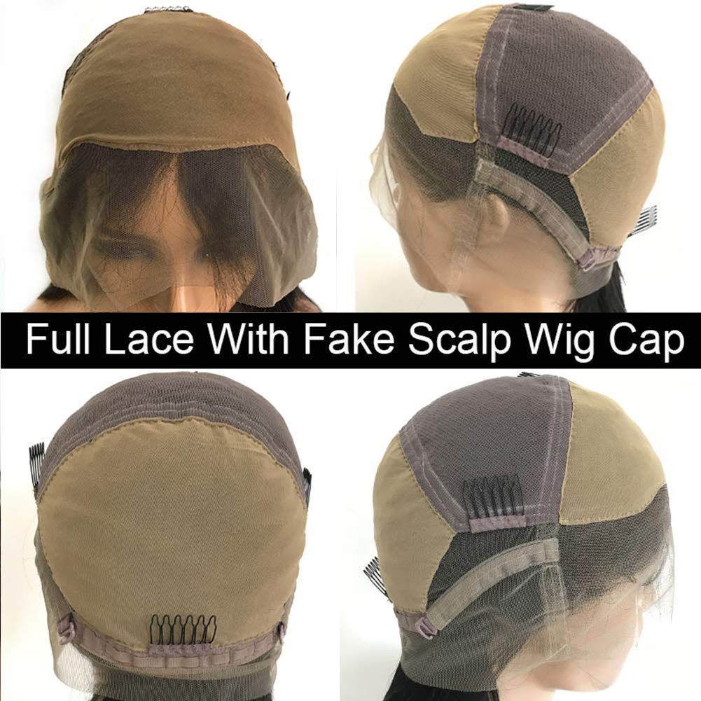 Natural Looking Fake Scalp Afro Kinky Curly Full Lace Wig with Invisible Knots | 150% Density Brazilian Remy Human Hair | Pre-Plucked Hairline with Baby Hair for Black Women | Perfect for Daily Wear, Cosplay & Special Occasions