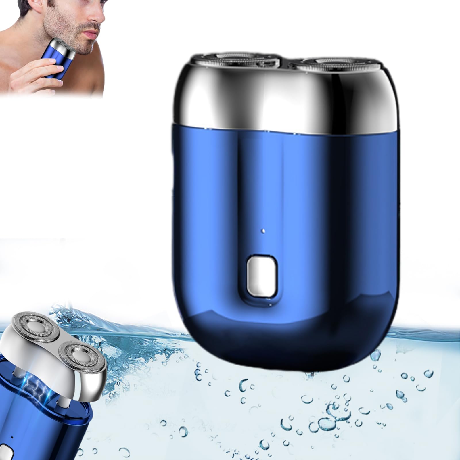 Timeatea Mini Portable Electric Shaver - Rechargeable Pocket-Sized Razor with Double-Ring Magnetic Cutter, Waterproof & Washable for Men & Women - Perfect for Travel, Gym & Daily Grooming
