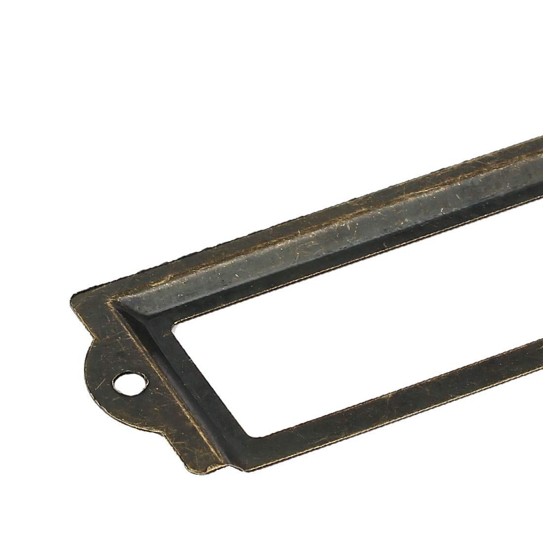 Premium Bronze Tone Iron Tag Label Frame - 83mm x 31mm (50pcs) - Durable Office & Pharmacy Drawer Organizer for Efficient Storage & Labeling
