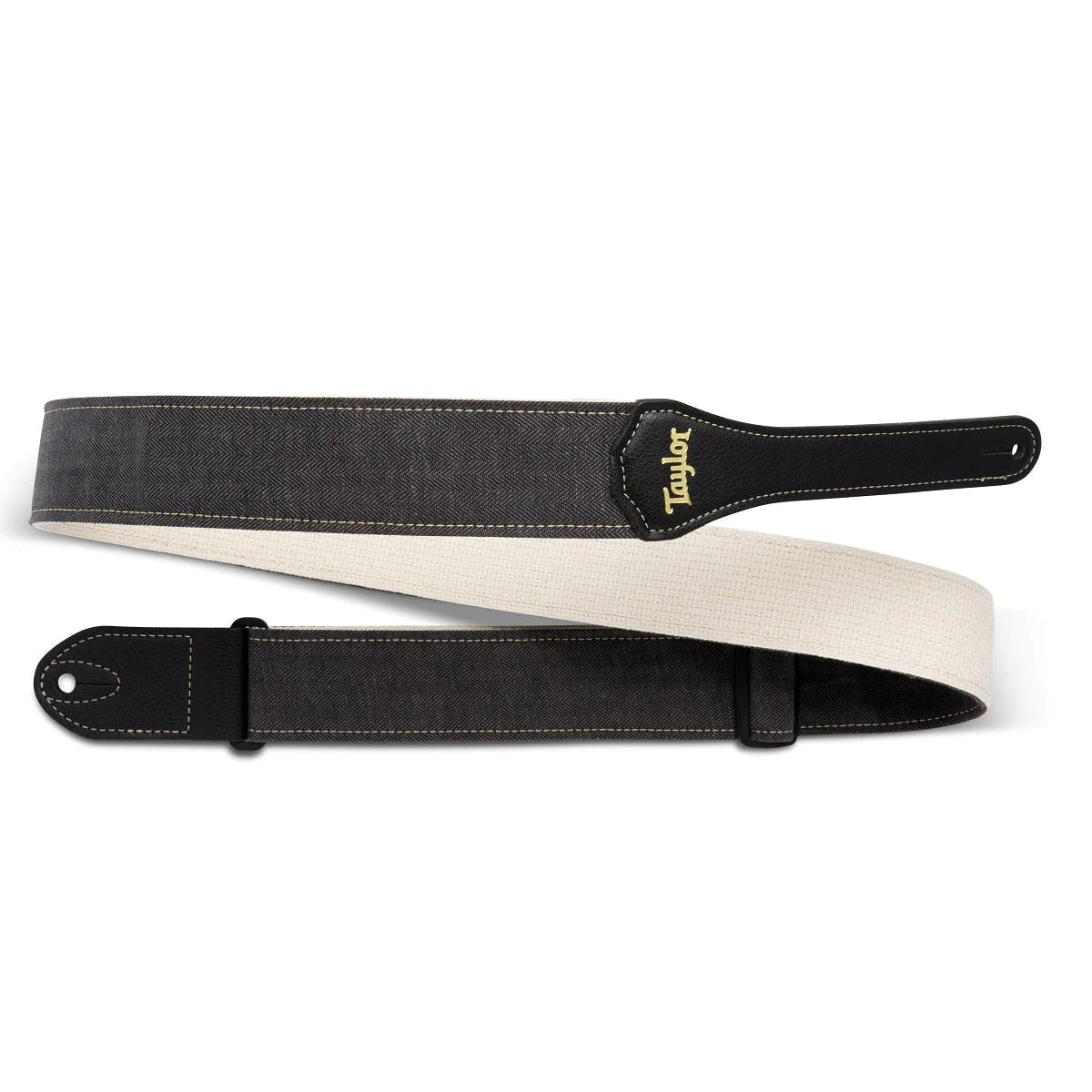 Taylor Vegan Guitar Strap - Herringbone Hemp Cotton Adjustable Shoulder Strap for Acoustic & Electric Guitars - Black 4009 20 - Perfect for Live Performances & Studio Sessions