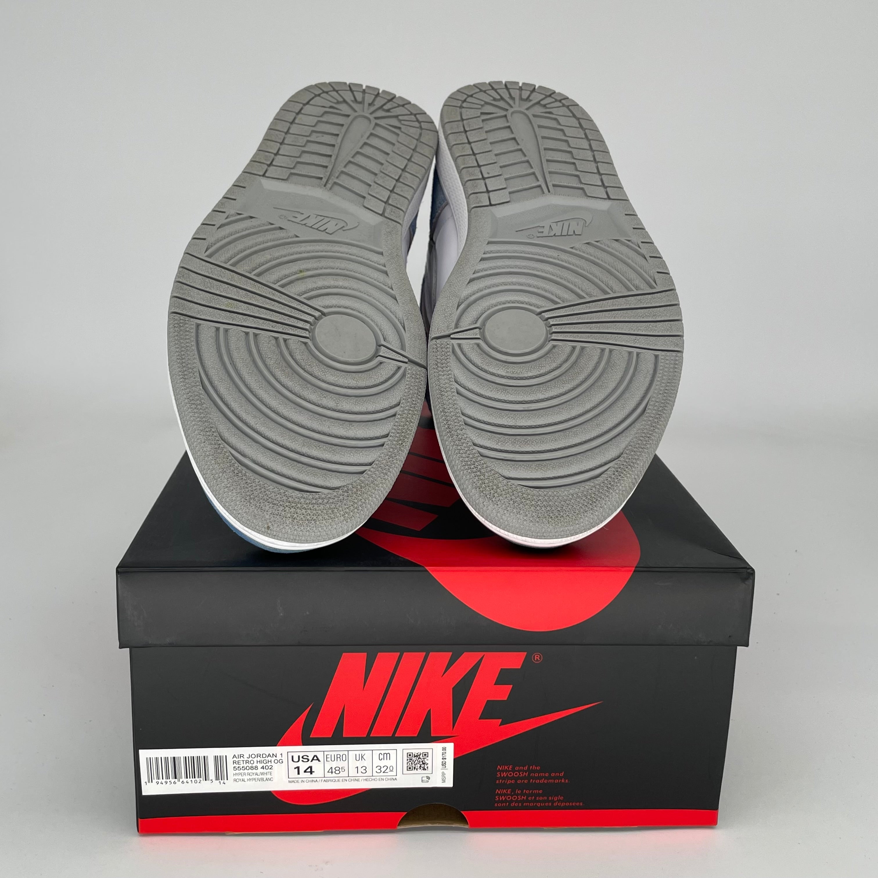 Air Jordan 1 Hyper Royal Size 14 Men's Basketball Shoes - 555088-402 | Retro High Tops for Sneaker Collectors & Streetwear Fashion