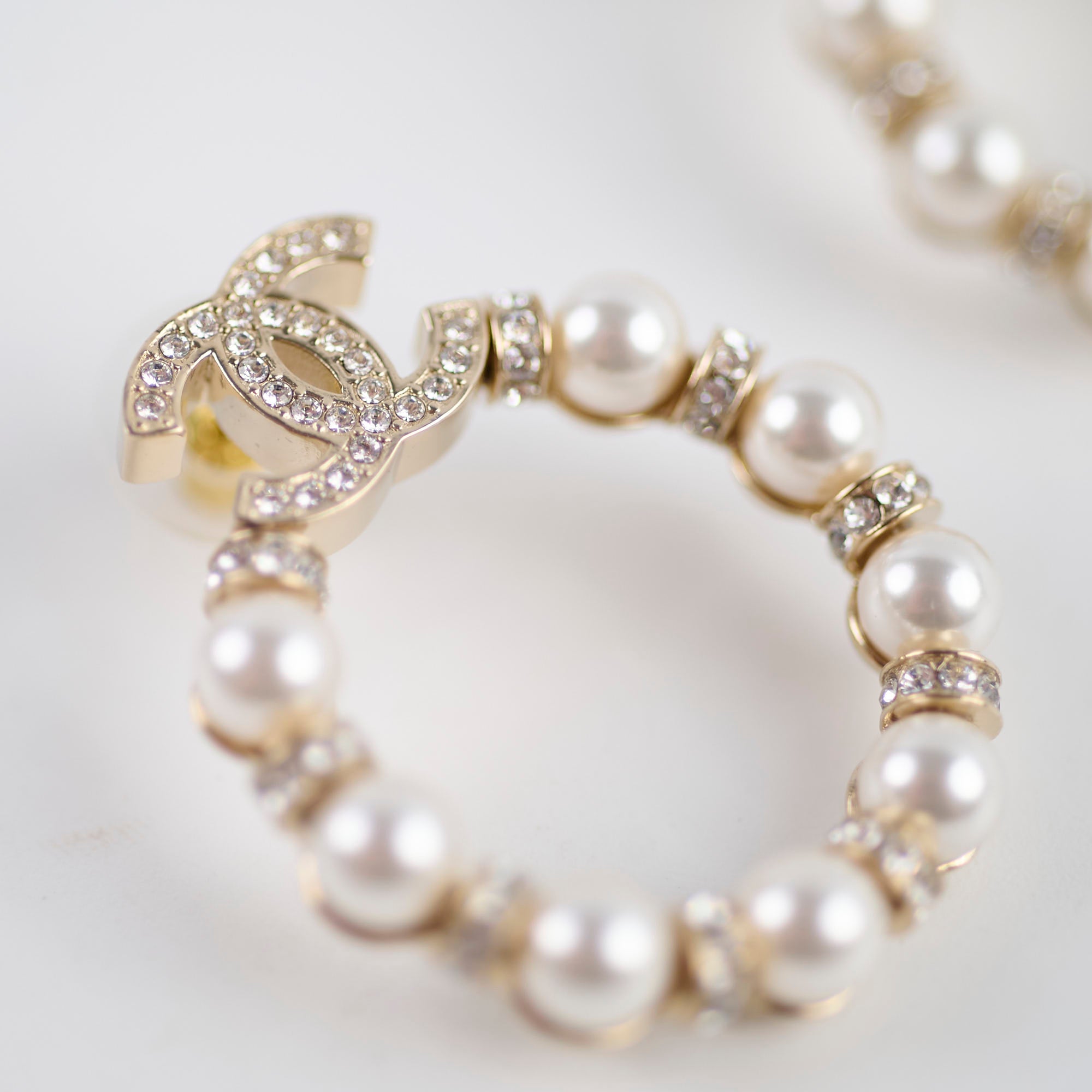 Chanel CC Logo Pearl Wreath Earrings - Luxury Fashion Jewelry for Women | Perfect for Parties, Weddings & Special Occasions
