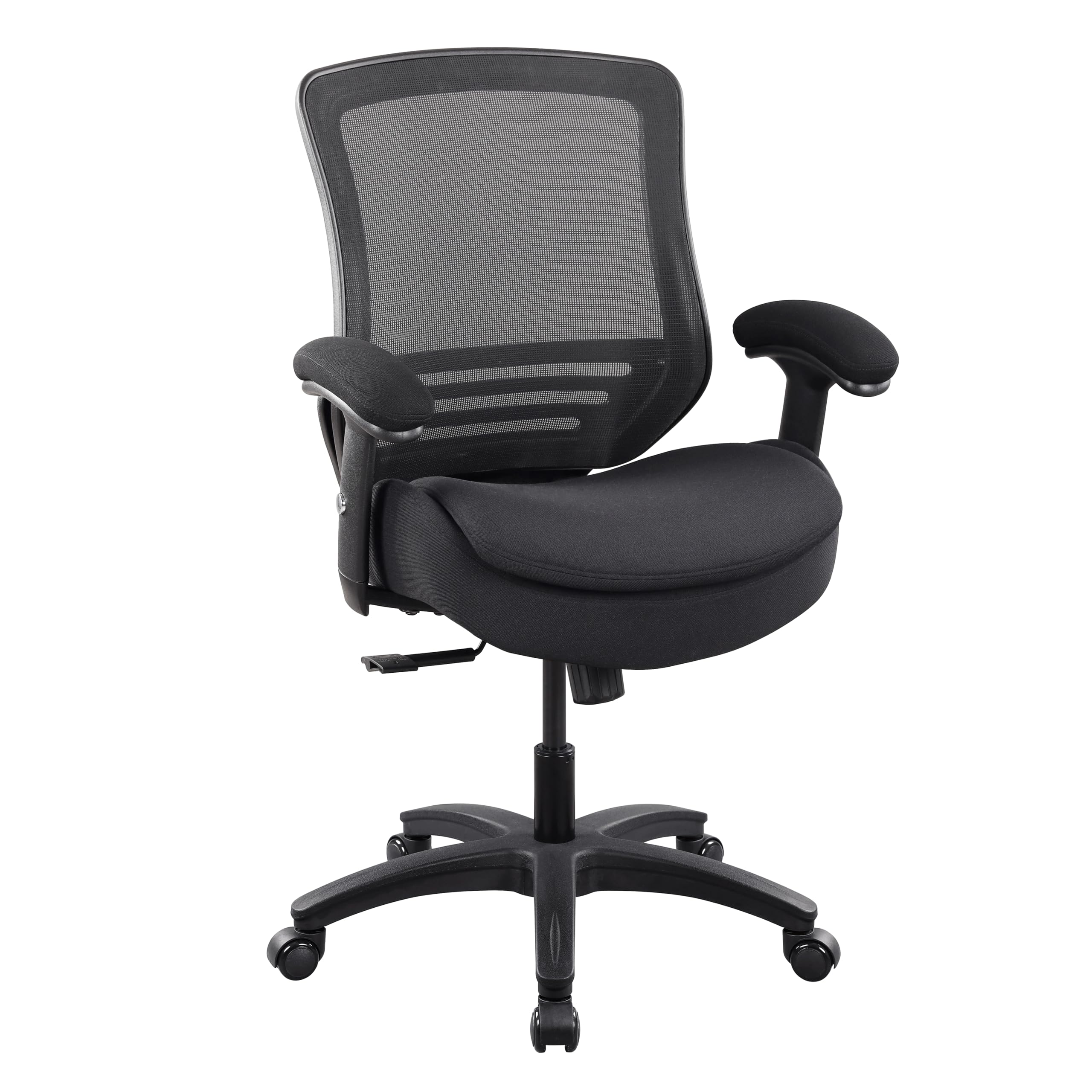 BOLISS 400lbs Ergonomic Office Chair - Mid Back Mesh Computer Desk Chair with Adjustable Arms & Super Soft Wide Cushion (Black) - Perfect for Home Office, Gaming & Workspace Comfort