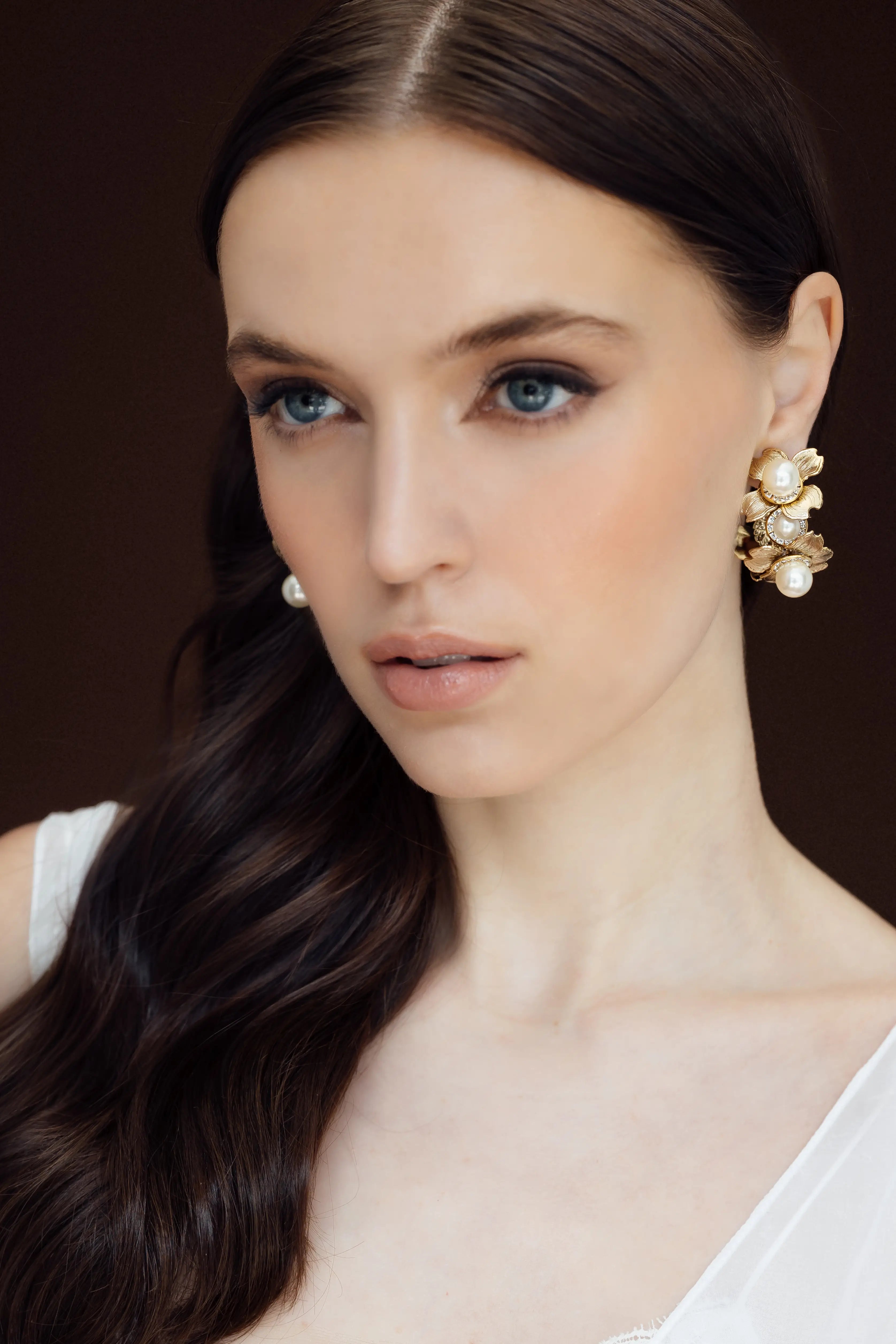 Florielle Elegant Pearl Drop Earrings for Women - Perfect for Weddings, Parties & Special Occasions
