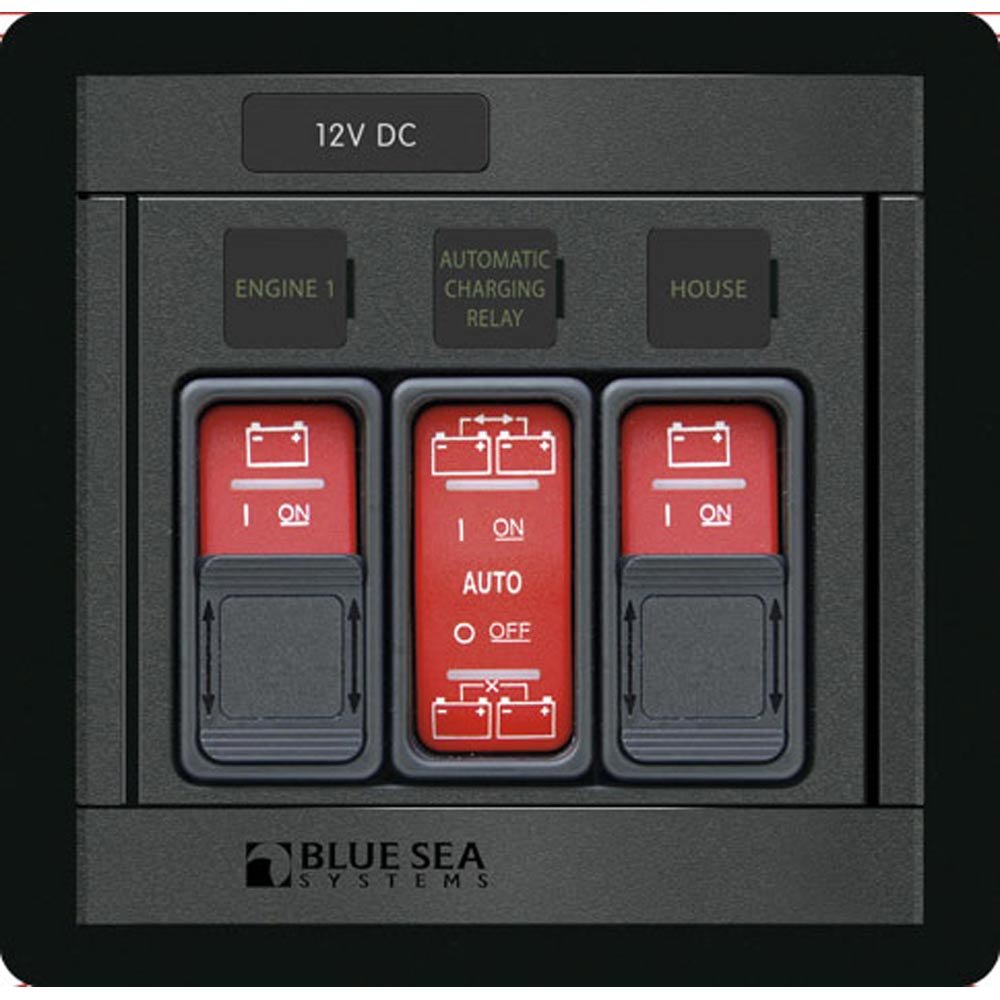 Blue Sea Remote Control Panel with (2) 2145 & (1) 2146 Contura Switches - Marine Boat Yacht Electrical System Control for Navigation Lights, Bilge Pumps & Accessories