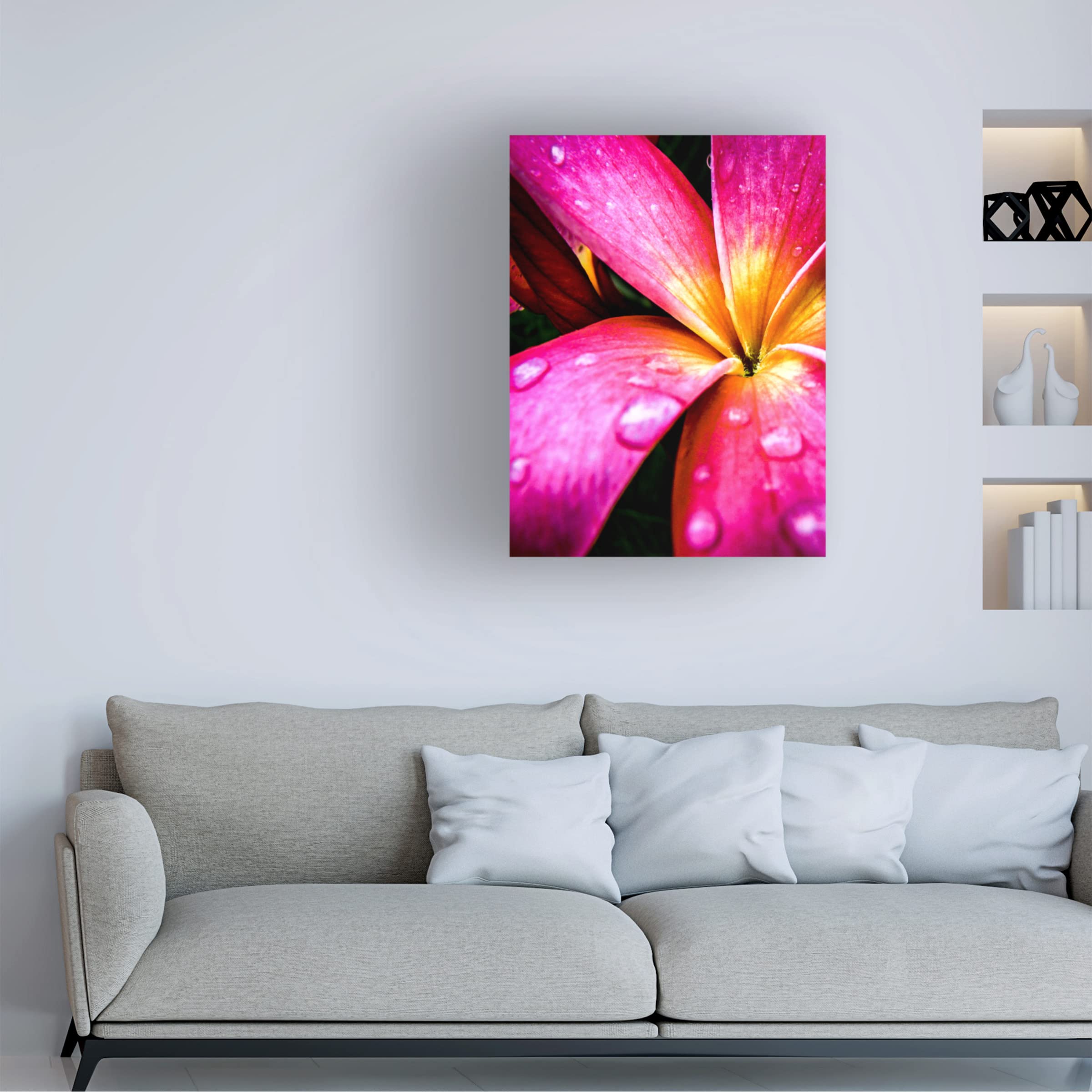 Trademark Fine Art 'Pink Over Yellow' Canvas Wall Art by Rotem Ganor - Modern Abstract Painting for Living Room, Bedroom & Office Decor
