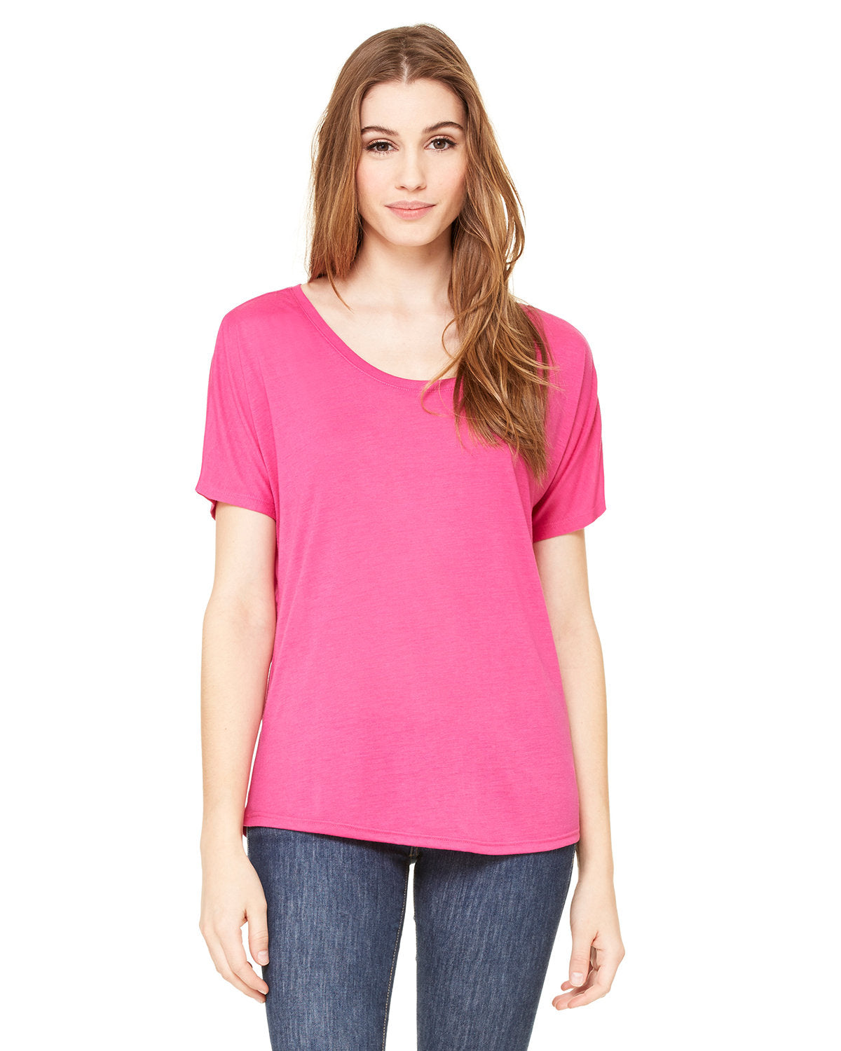 Bella + Canvas 8816 Women's Soft Slouchy Scoop Neck T-Shirt - Comfortable Casual Tee for Everyday Wear, Lounge, and Outfits