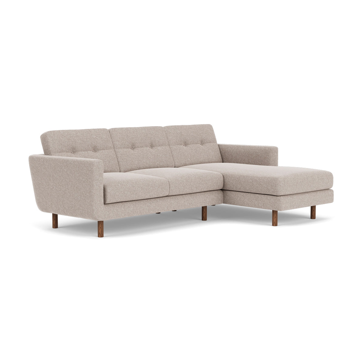 Conrad Fabric Right Chaise Sofa - Modern Sectional Couch for Living Room, Lounge & Home Theater - Comfortable Upholstered Furniture with Chaise Lounge
