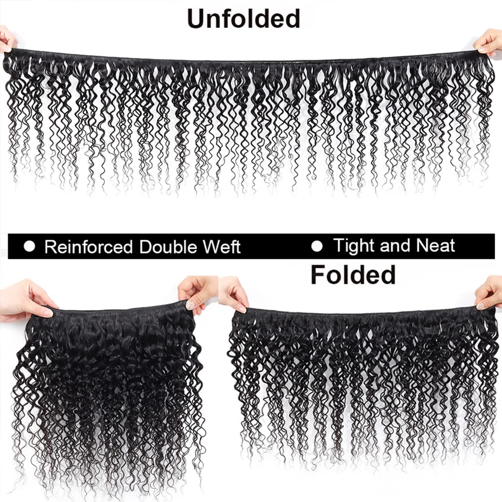 10A Brazilian Human Hair Water Wave Bundles (18/20/22 Inch) - Wet & Wavy Hair Extensions for Black Women - Natural Black Color - Perfect for Daily Wear, Parties & Special Occasions
