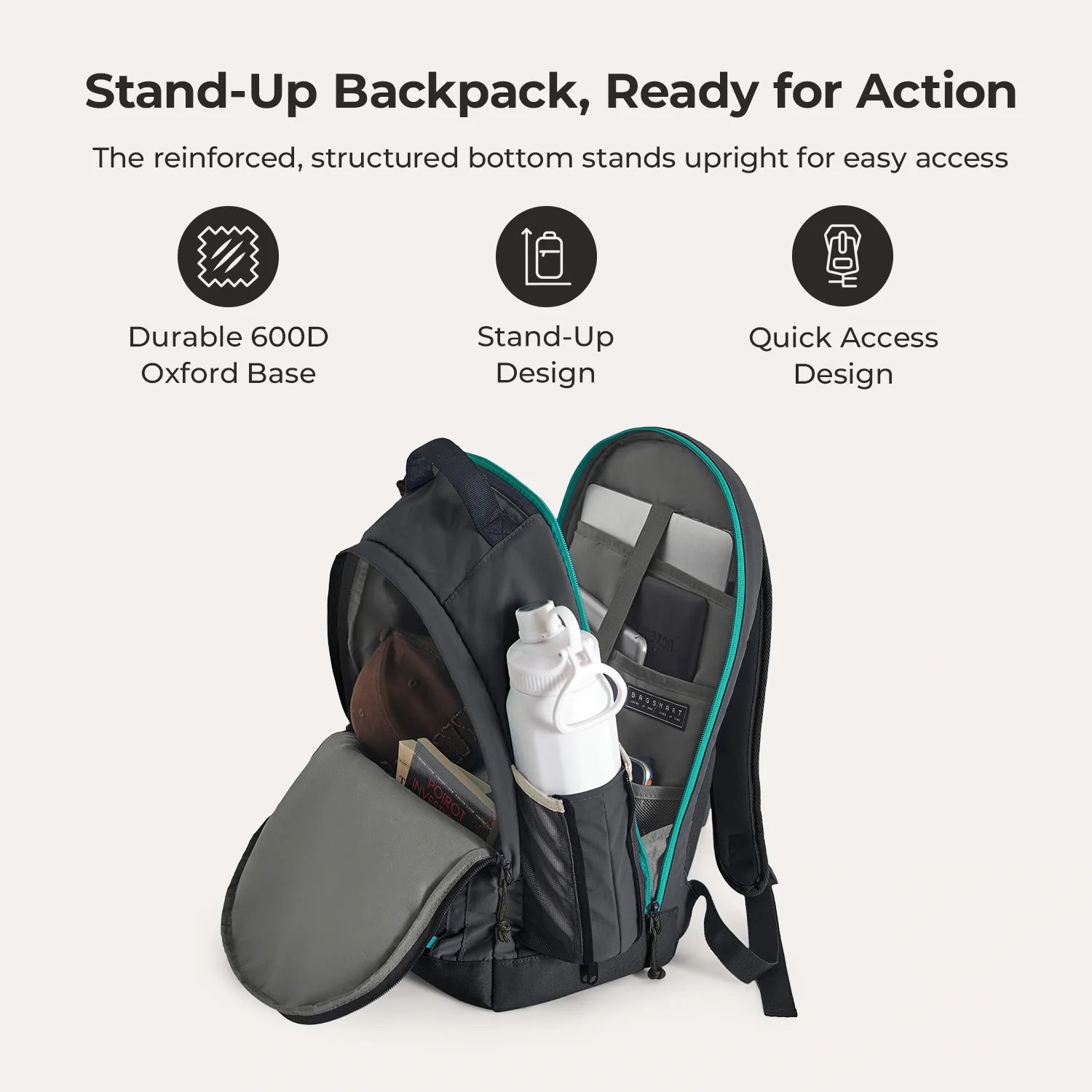 15.6 Inch Laptop Backpack for Men & Women - Waterproof Travel Backpack with USB Charging Port - Perfect for Work, School, and Business Trips
