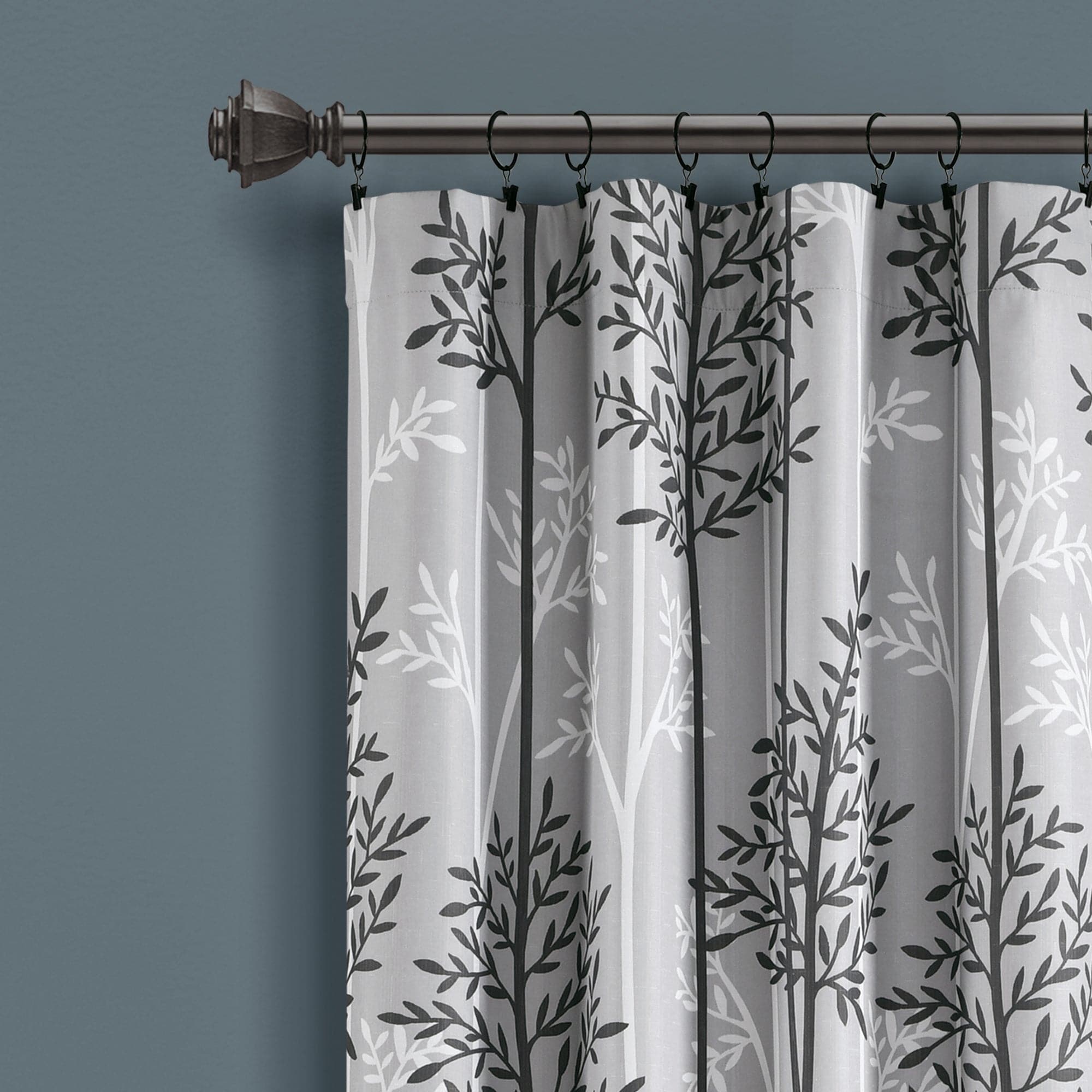 Blackout Curtain Panels with Rod Pocket - Thermal Insulated Linear Tree Design for Bedroom & Living Room - Noise Reducing & Energy Saving Window Treatments