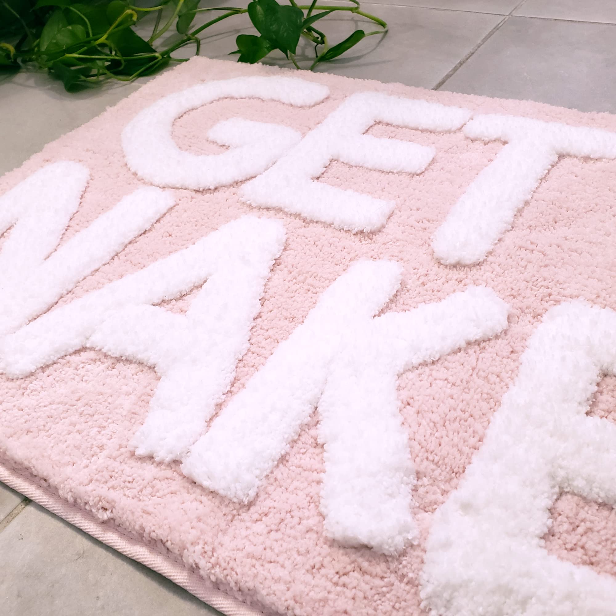 New Mungo Get Naked Bath Mat - Soft Blush Pink Bathroom Rug, Non-Slip Shaggy Mat for Bathroom Decor, Cute Home Accessories (31