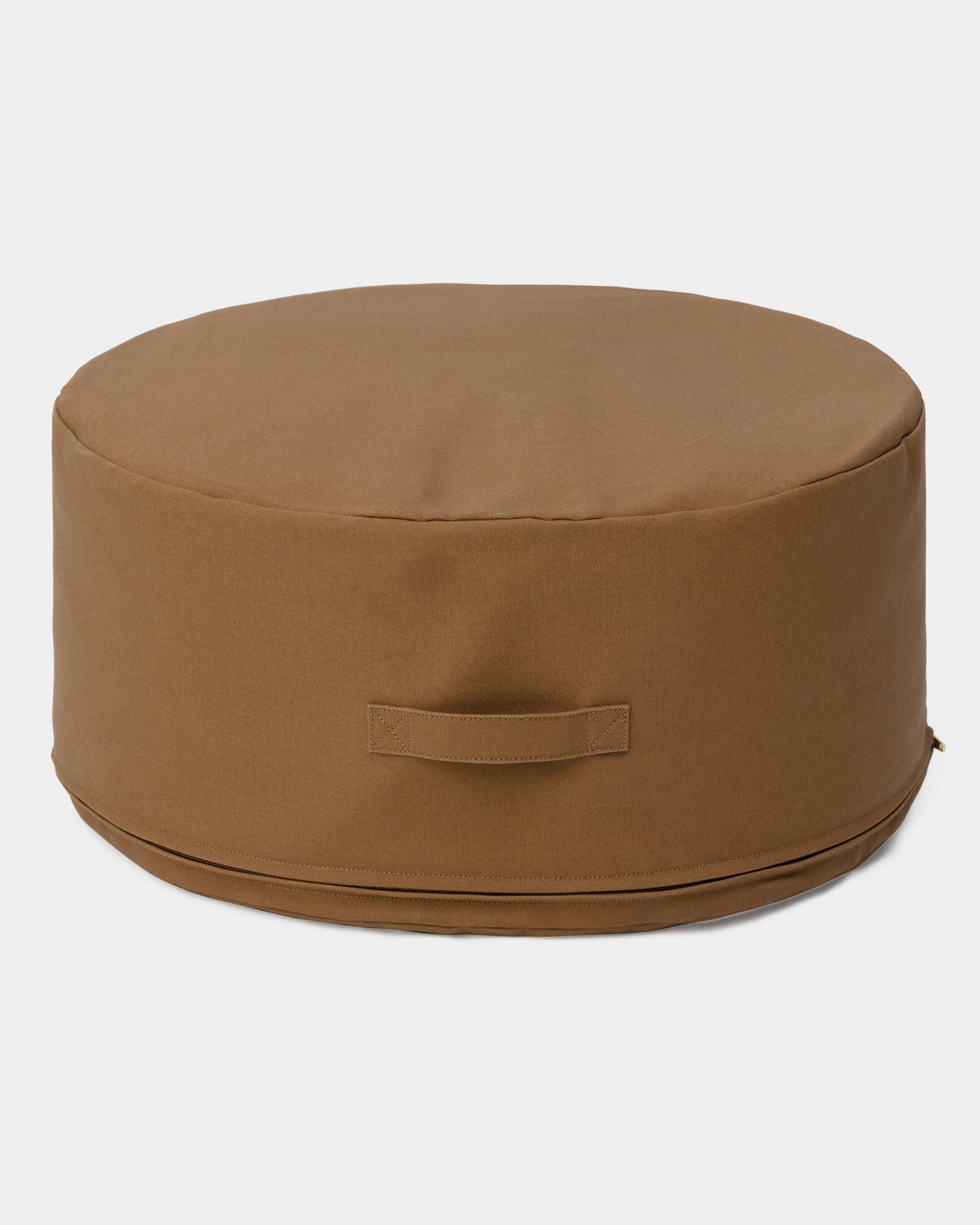 **Hamilton Brown Canvas Pouf - Stylish & Versatile Footrest Ottoman for Living Room, Bedroom, or Nursery**