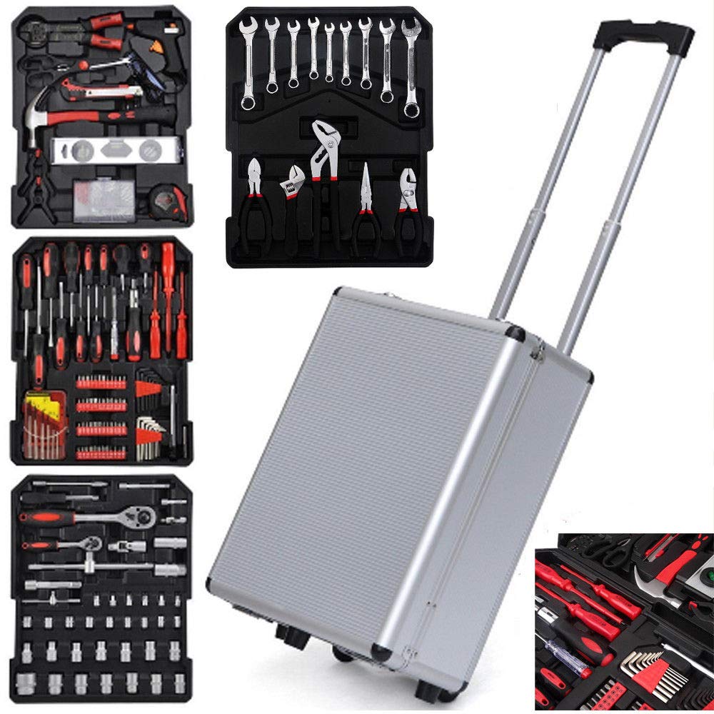 799-Piece Professional Mechanics Tool Kit with Wrenches, Sockets & Rolling Trolley Case - Complete Automotive Repair Tool Set for DIY, Home & Garage Use